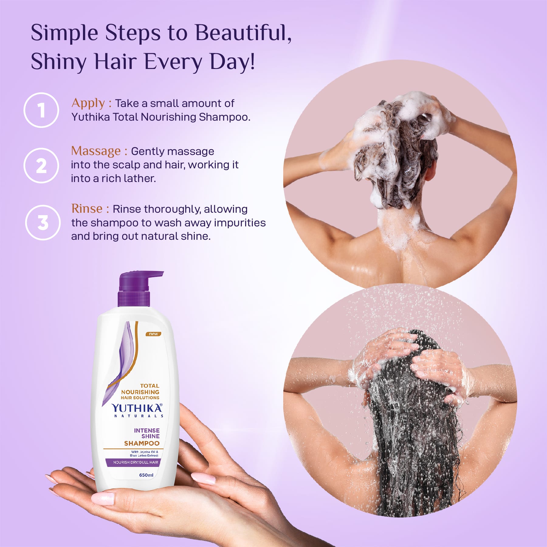 Yuthika Total Nourishing Intense Shine Shampoo 650ml