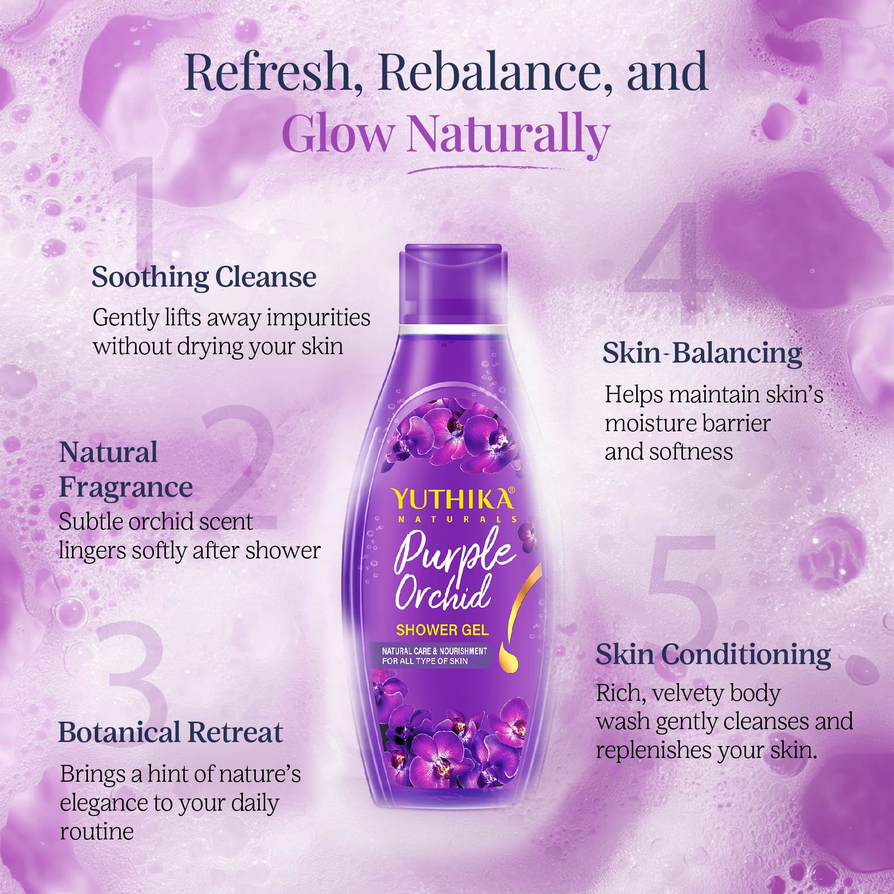 Yuthika Naturals Shower Gel Purple Orchid 250ml