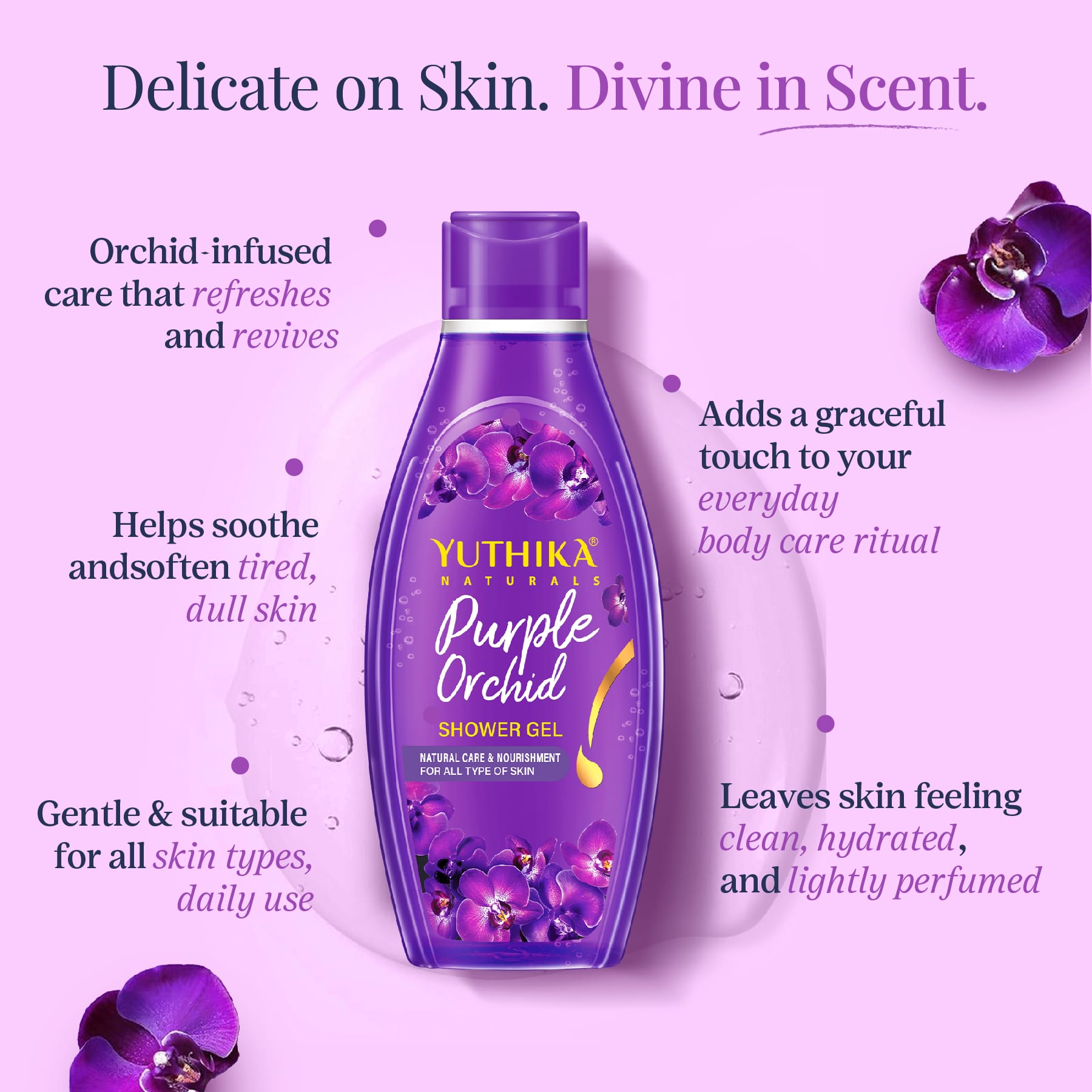 Yuthika Naturals Shower Gel Purple Orchid 250ml