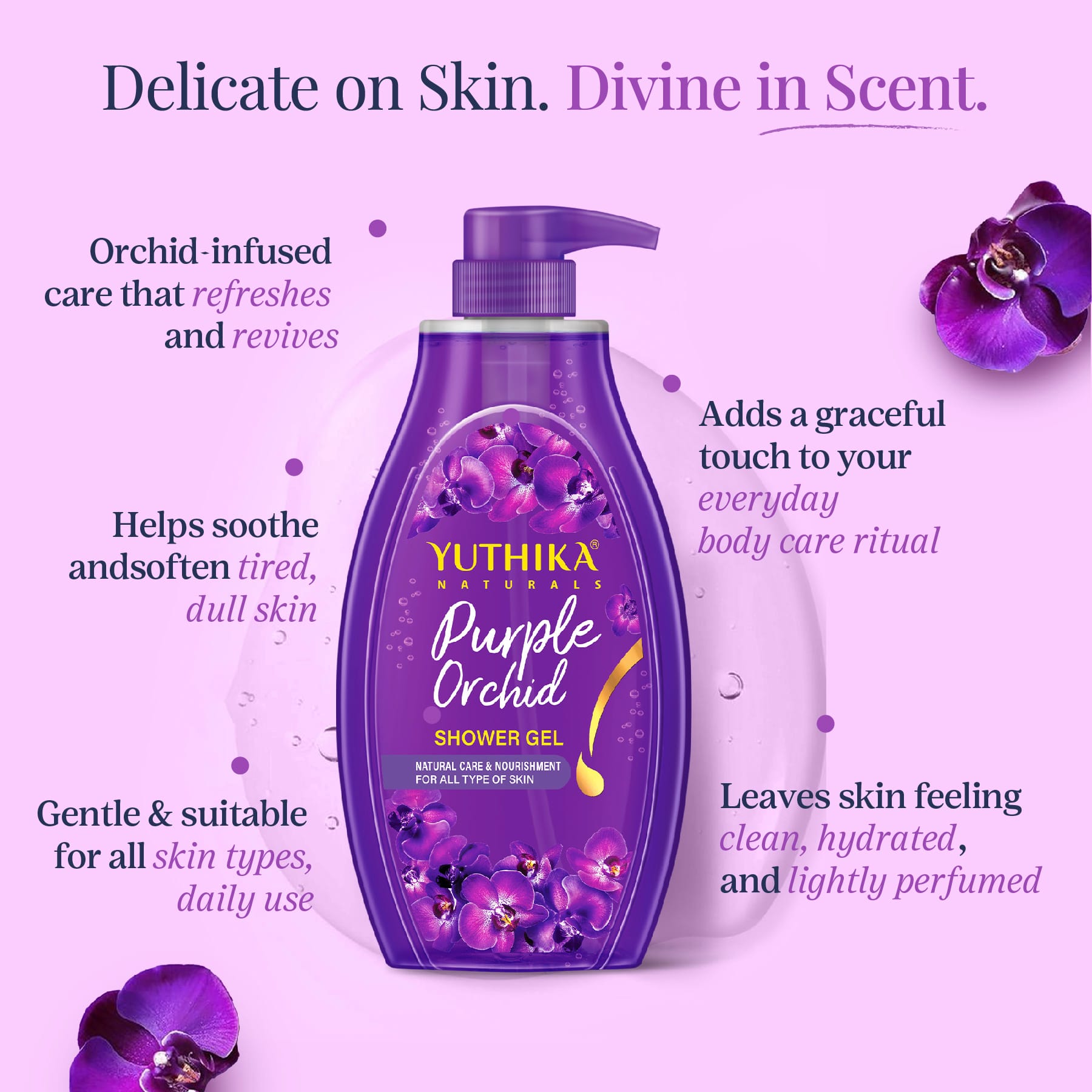 Yuthika Naturals Shower Gel Purple Orchid 750ml