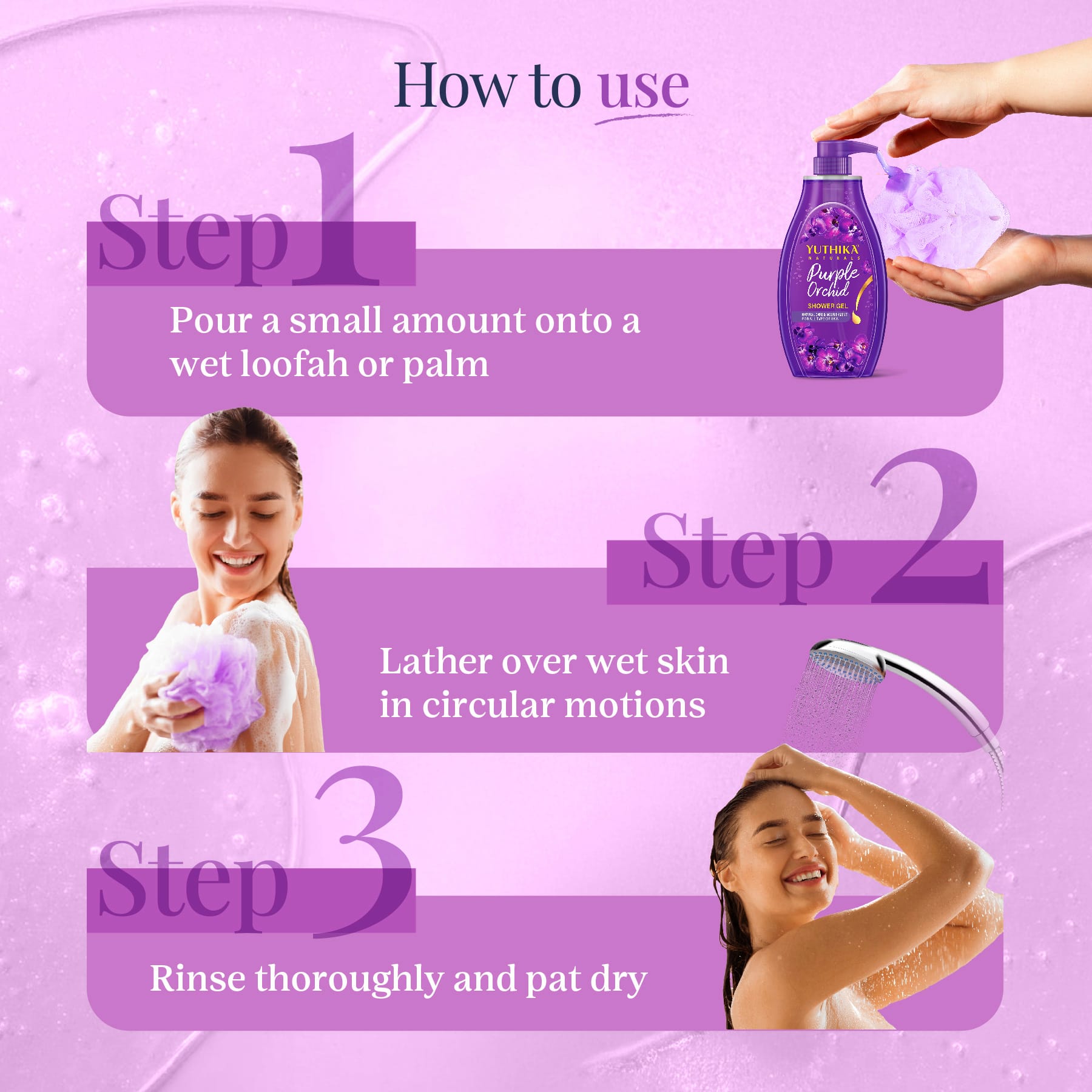 Yuthika Naturals Shower Gel Purple Orchid 750ml