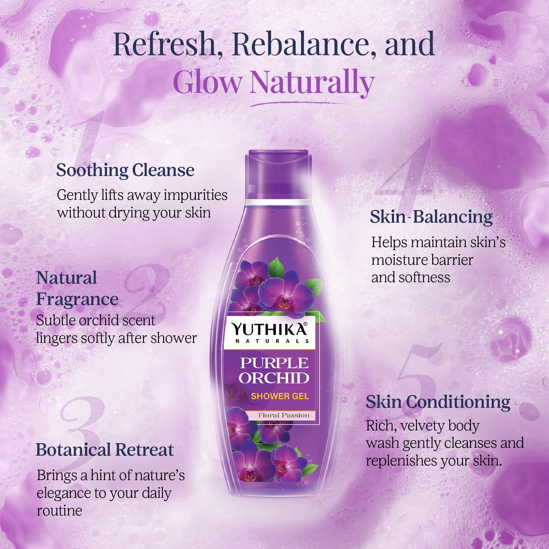 Yuthika Naturals Shower Gel Purple Orchid 250ml