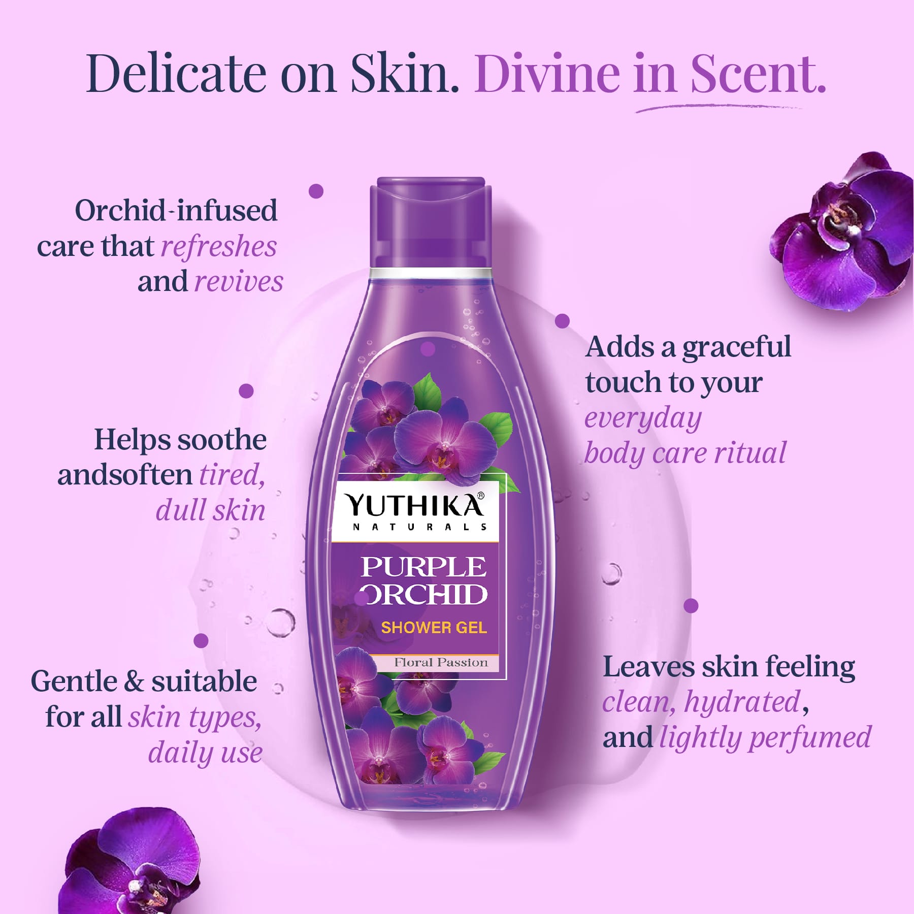 Yuthika Naturals Shower Gel Purple Orchid 250ml