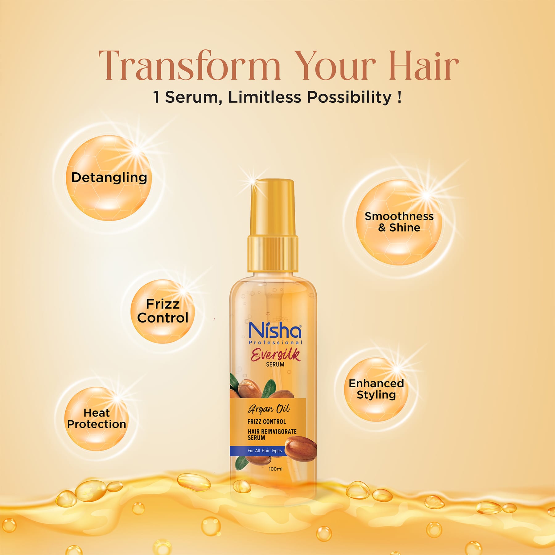 Nisha Professional Eversilk Argan Oil Hair Serum