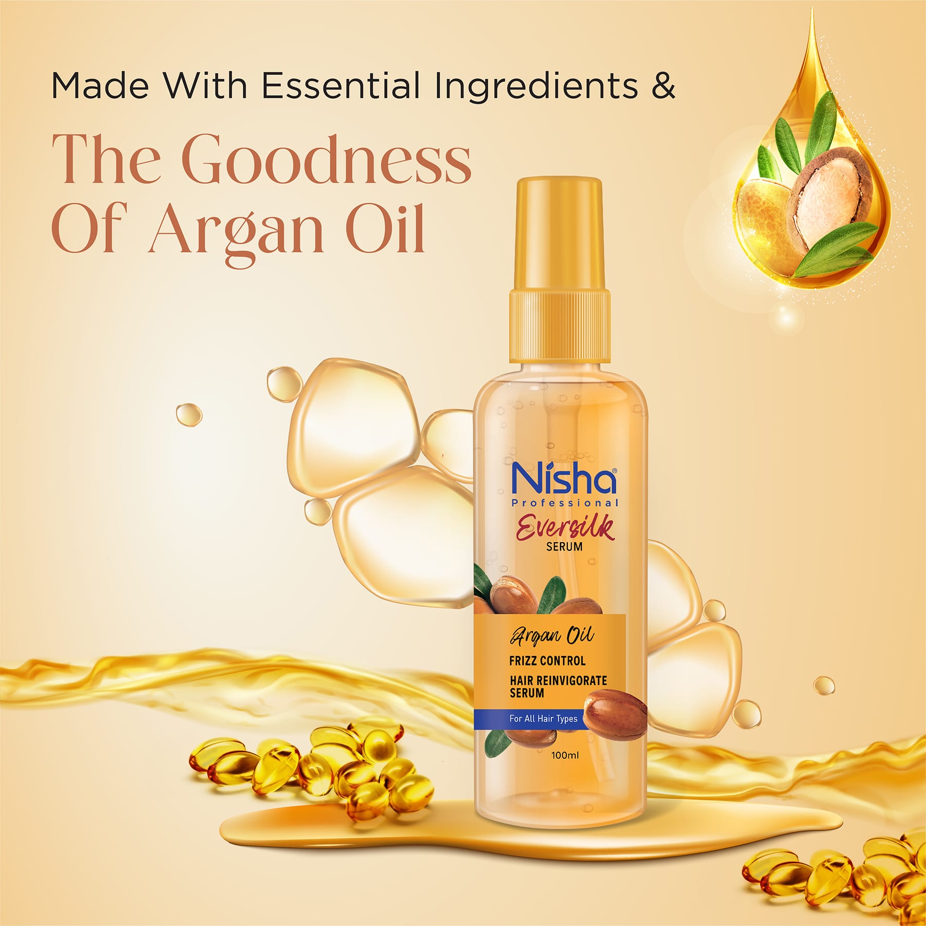 Nisha Professional Eversilk Argan Oil Hair Serum