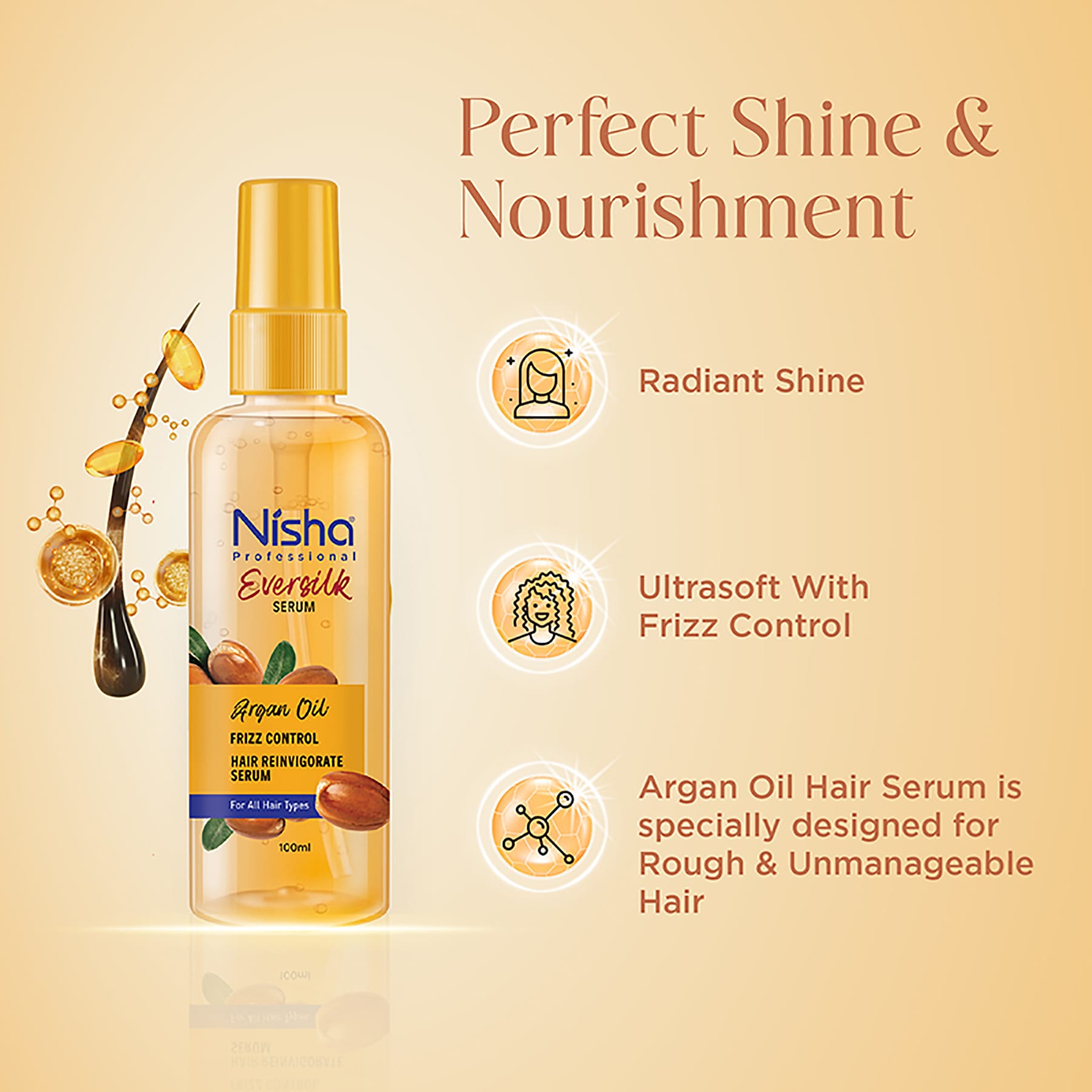 Nisha Professional Eversilk Argan Oil Hair Serum