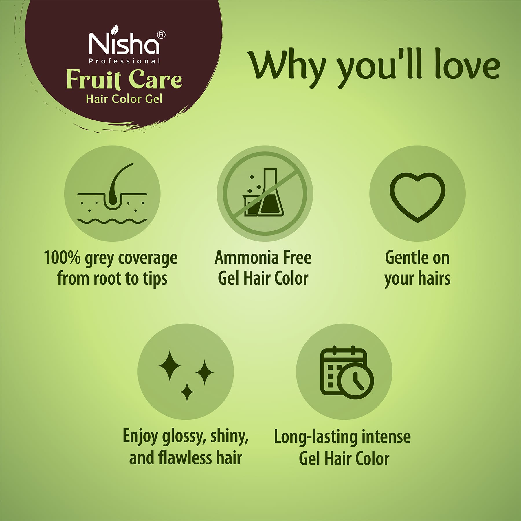Nisha Professional Fruit Care Hair Color Gel Dark Brown 30ml