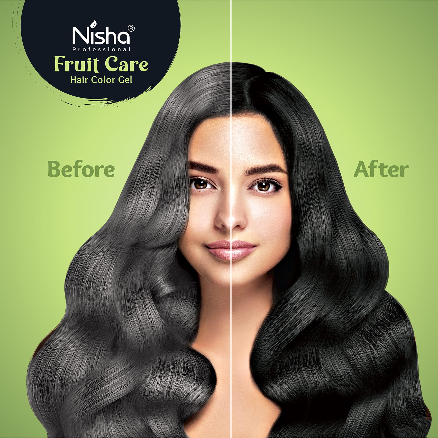 Nisha Professional Fruit Care Hair Color Gel Natural Black 100ml