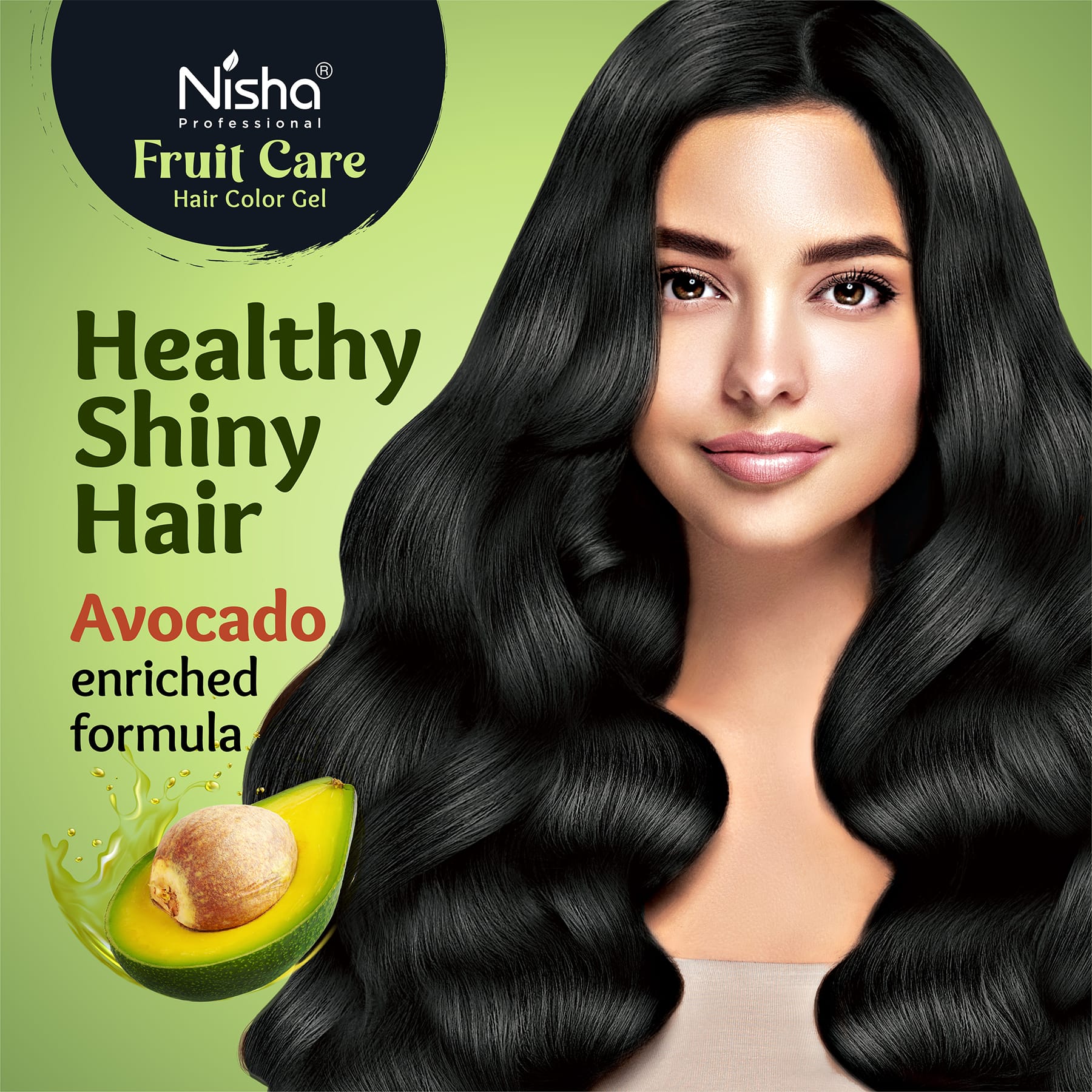 Nisha Professional Fruit Care Hair Color Gel Natural Black 100ml