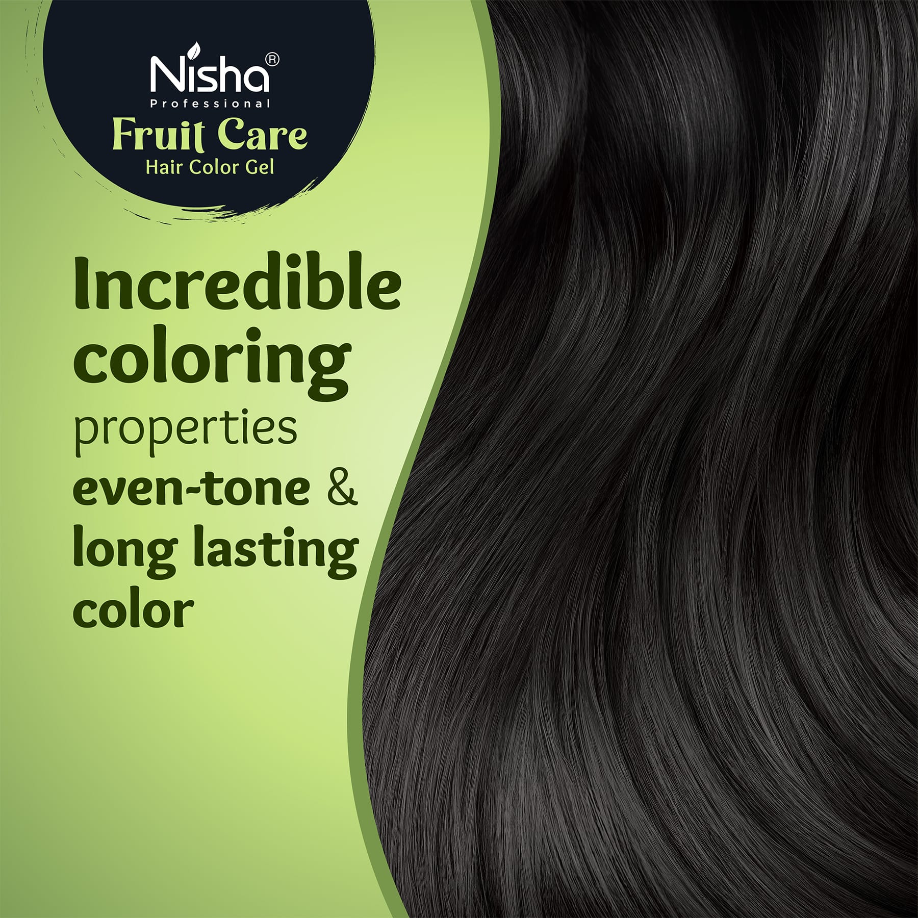 Nisha Professional Fruit Care Hair Color Gel Natural Black 100ml