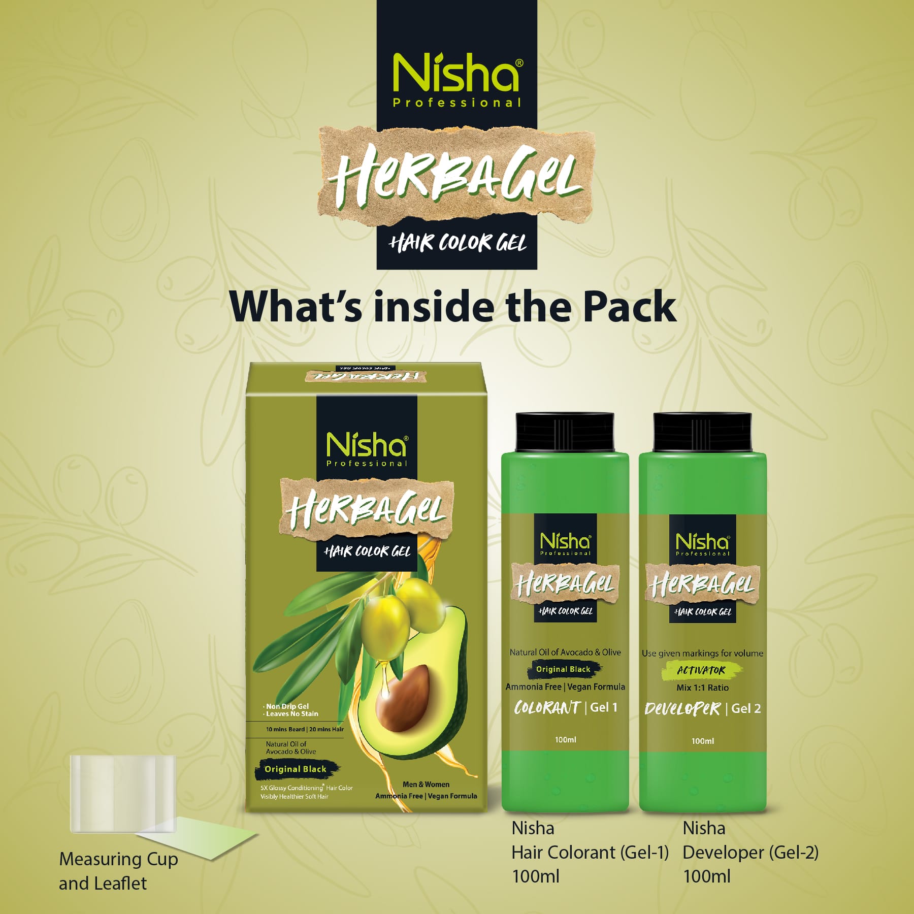 Nisha Professional Herba Gel Original Black 100ml