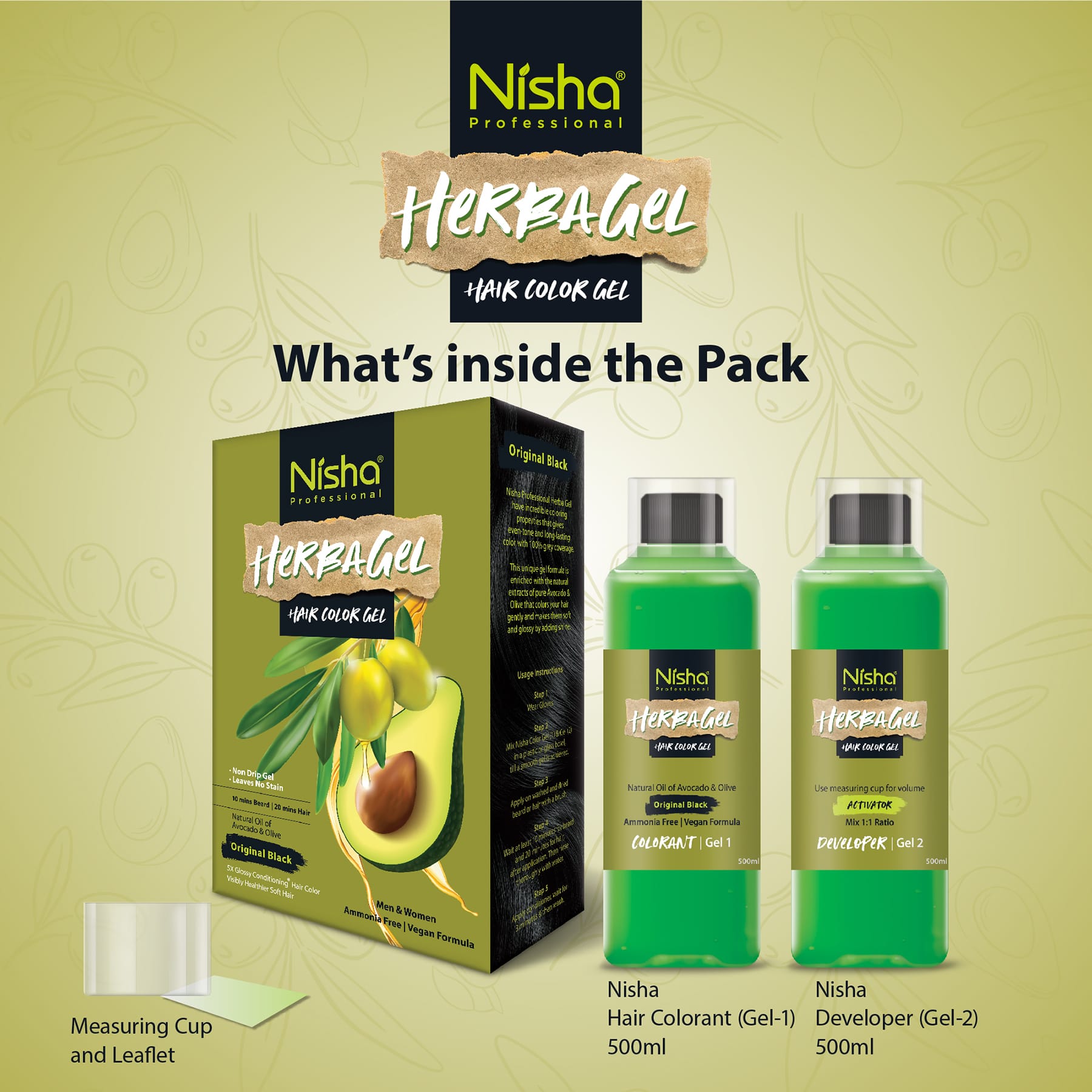 Nisha Professional Herba Gel Original Black