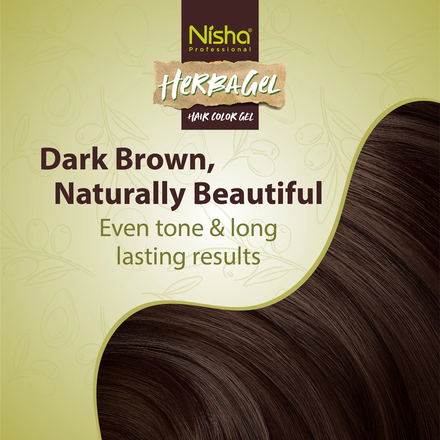 Nisha Professional Herba Hair Color Gel Dark Brown 100ml