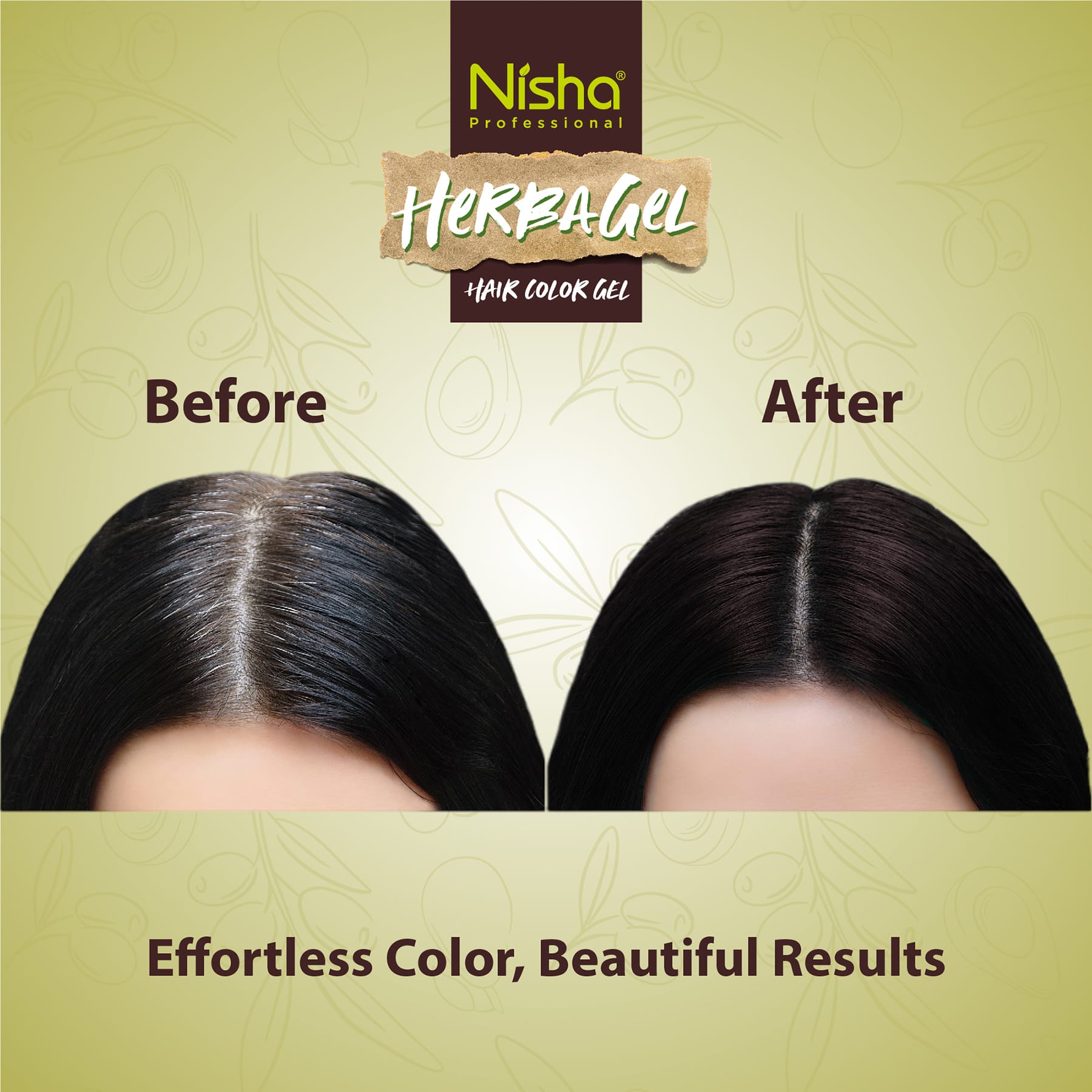 Nisha Professional Herba Hair Color Gel Dark Brown 100ml