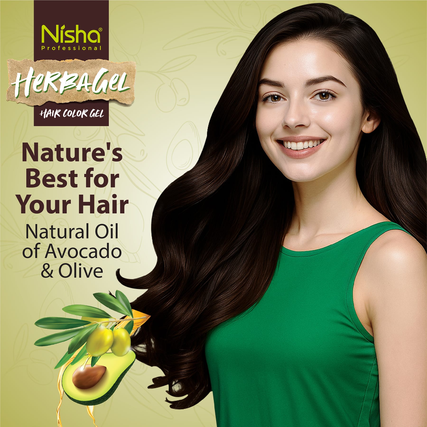 Nisha Professional Herba Hair Color Gel Dark Brown 100ml
