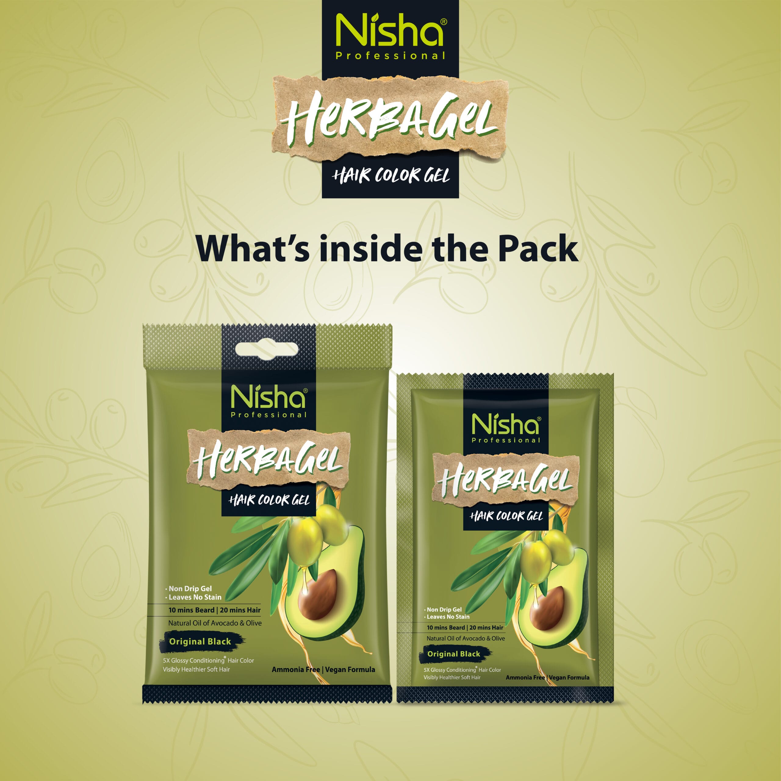 Nisha Professional Herba Gel Original Black 15ml + 15ml