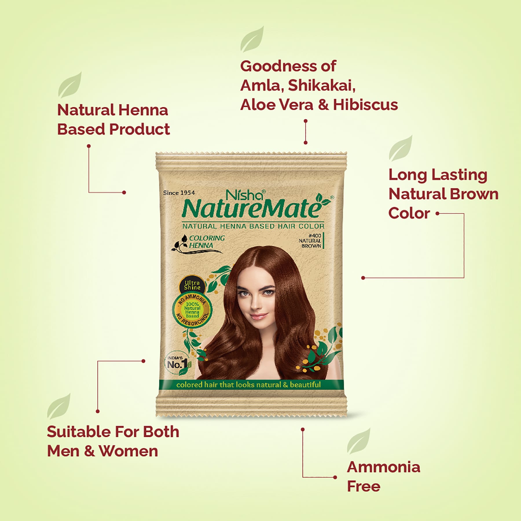 Nisha Naturemate Coloring Henna Natural Brown