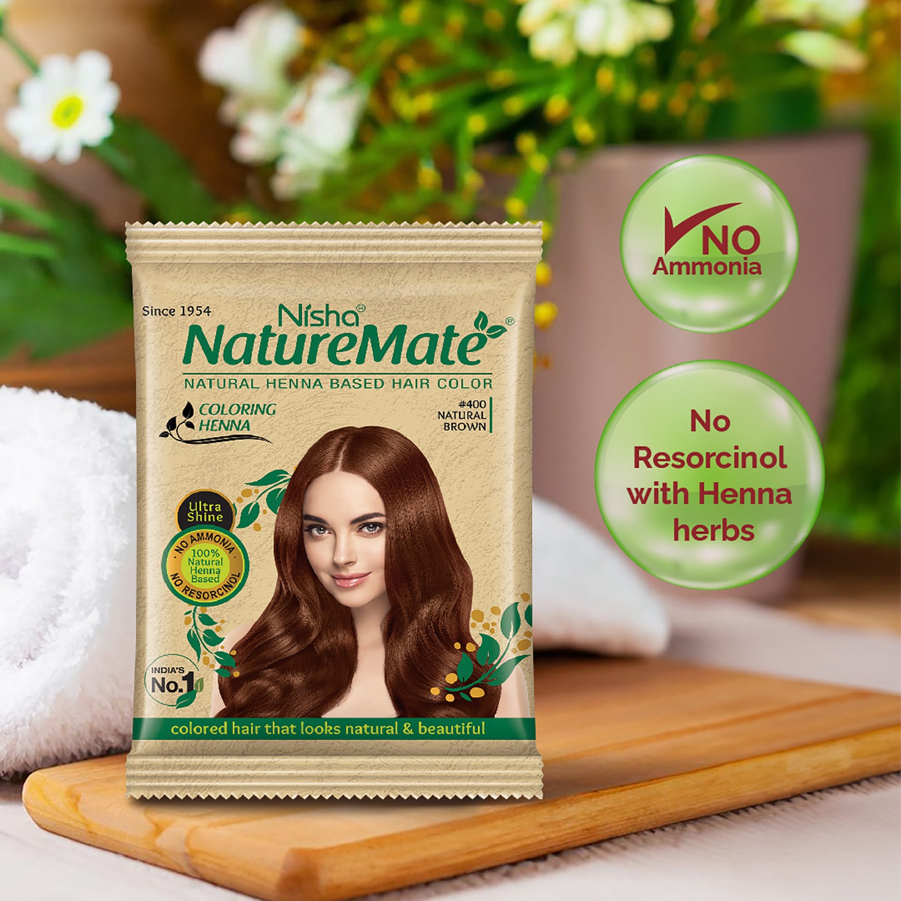Nisha Naturemate Coloring Henna Natural Brown