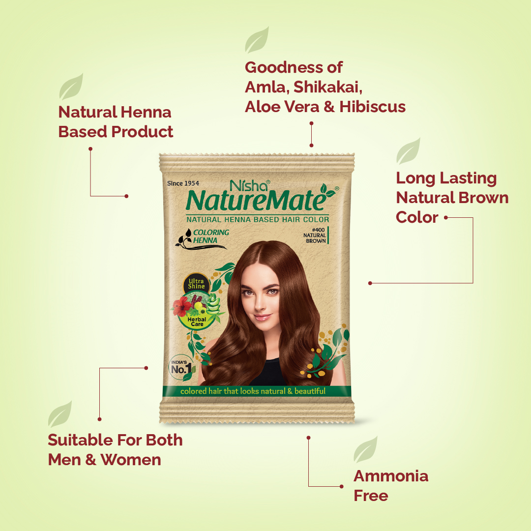 Nisha Naturemate Coloring Henna Natural Brown