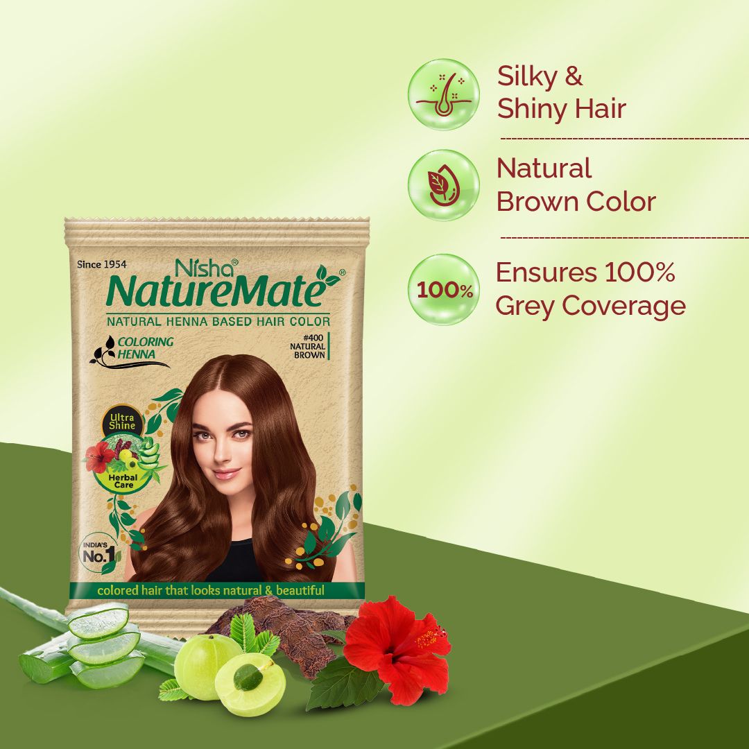 Nisha Naturemate Coloring Henna Natural Brown