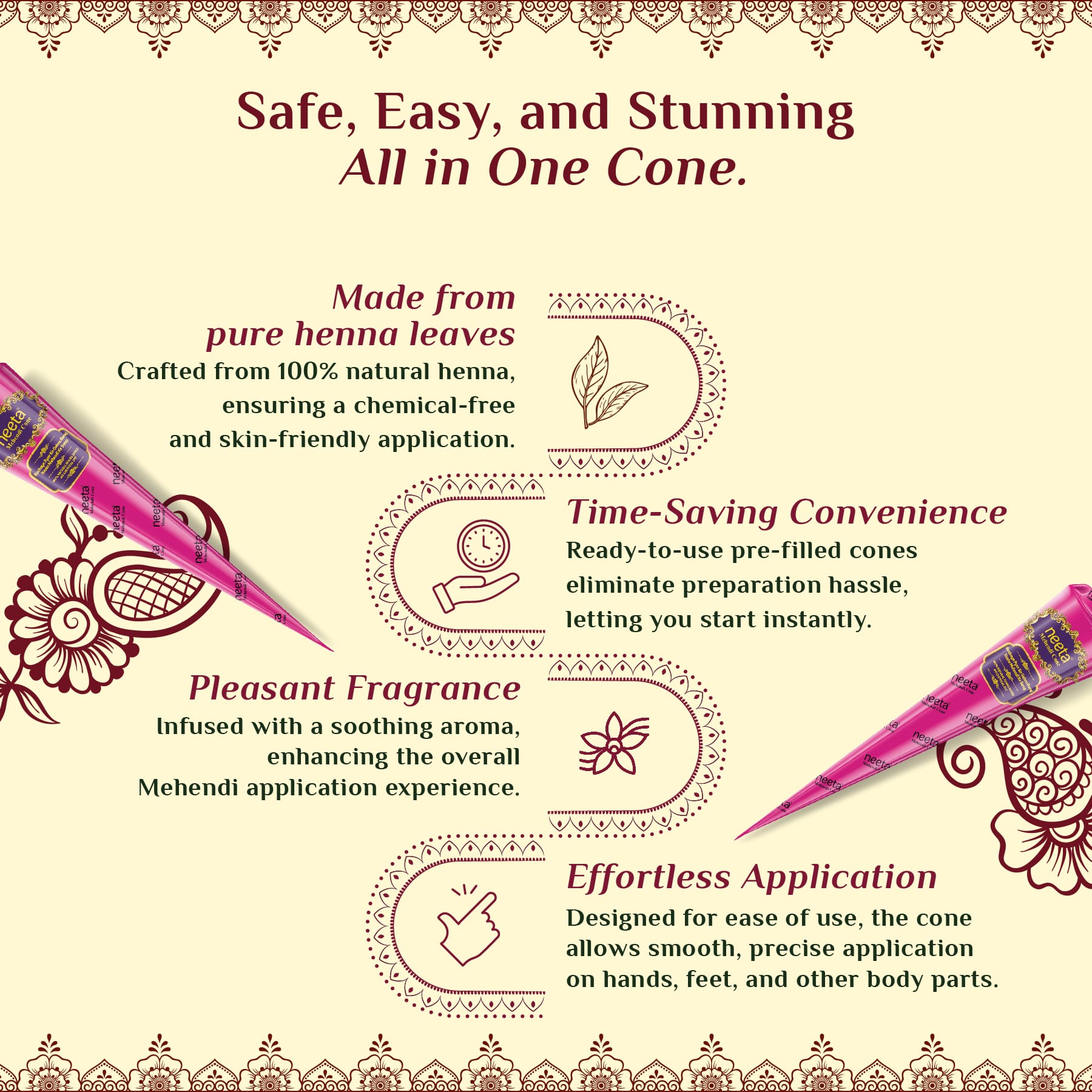 Neeta Mehendi Pink Cone