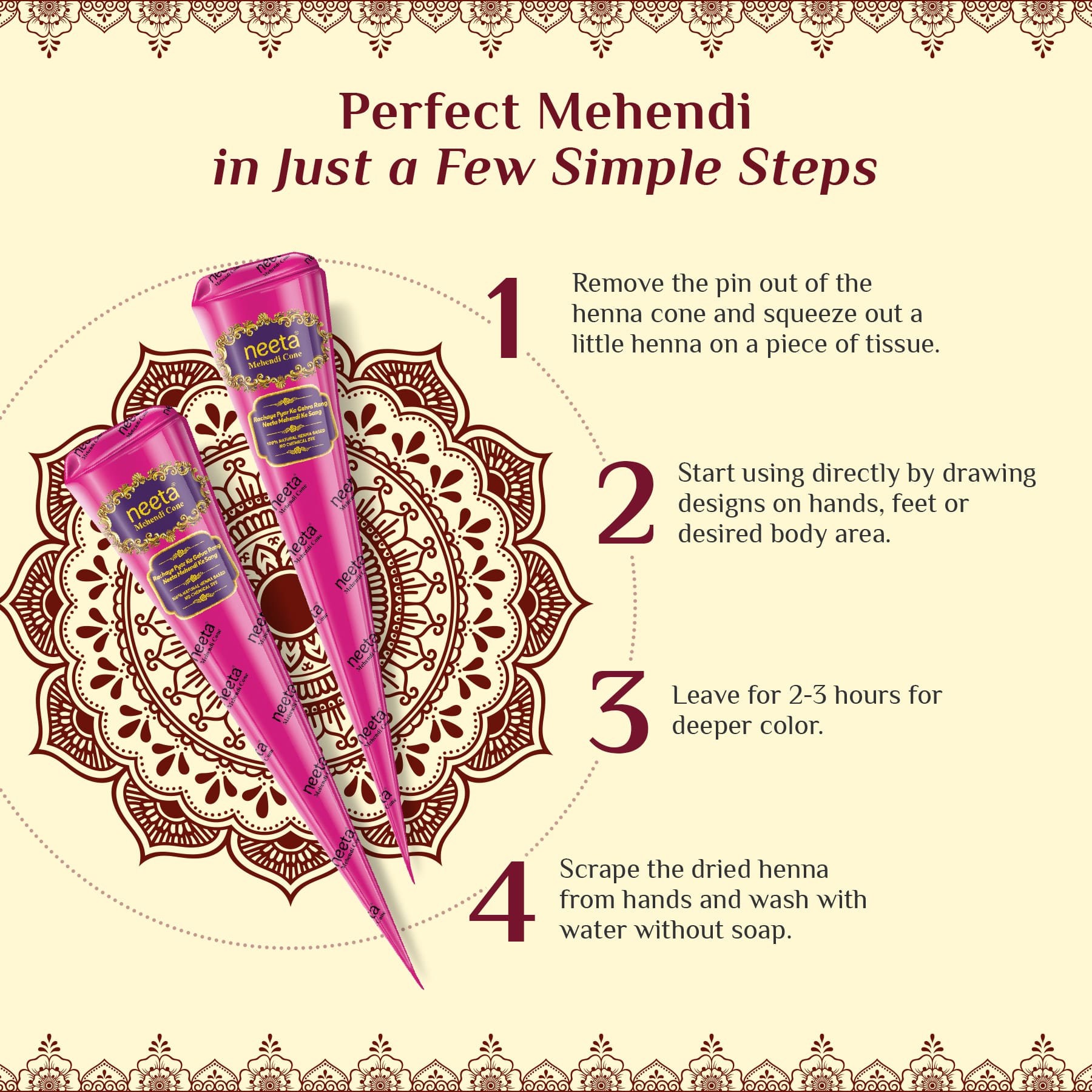 Neeta Mehendi Pink Cone