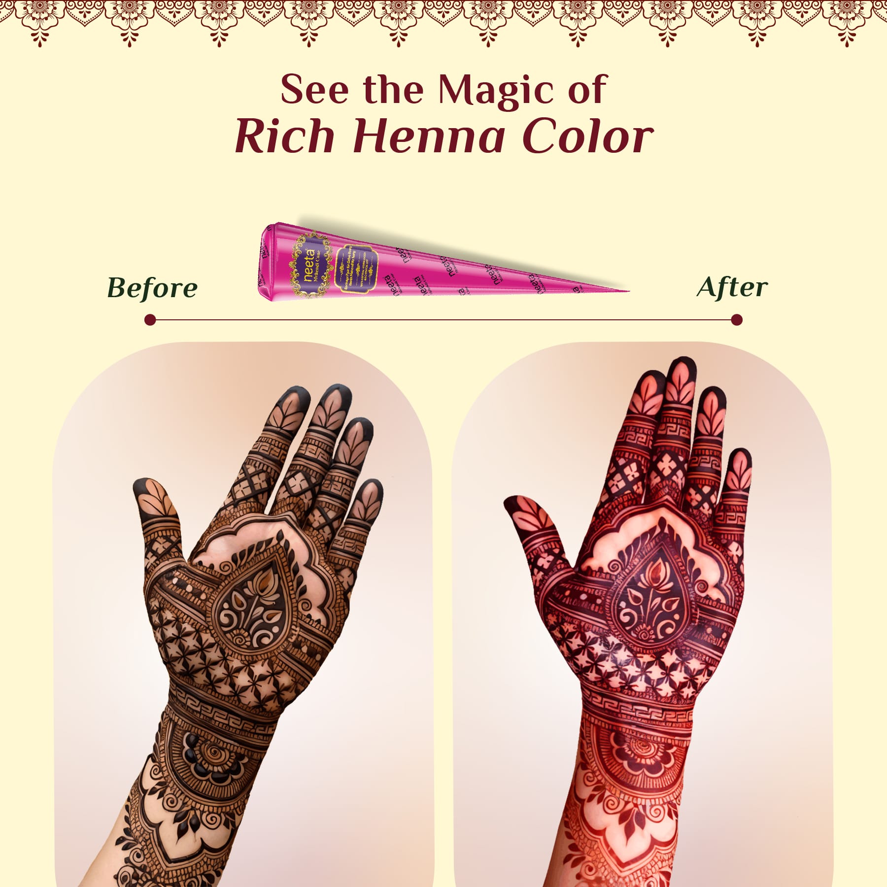 Neeta Mehendi Pink Cone