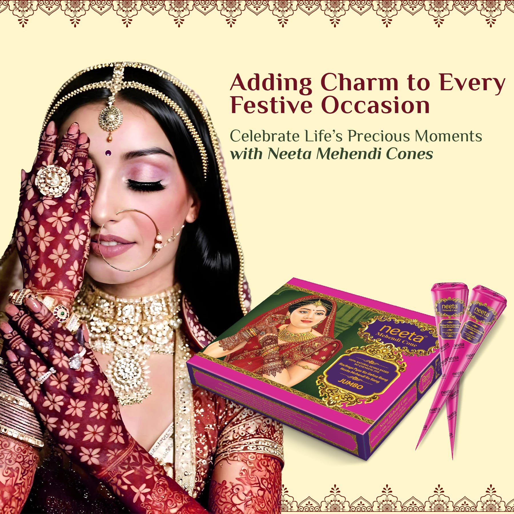 Neeta Mehendi Pink Cone