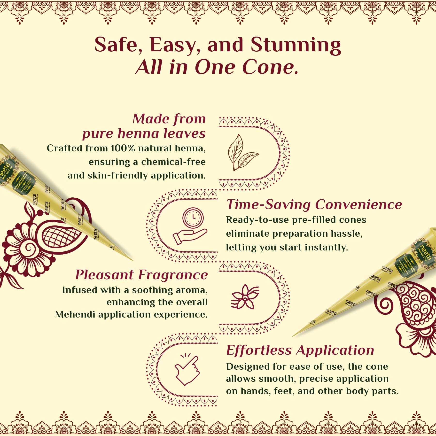 Neeta Mehendi Golden Cone