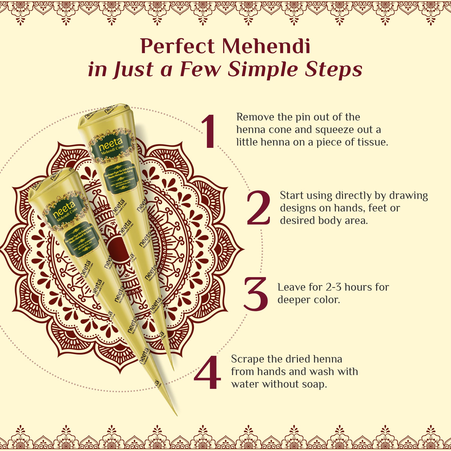 Neeta Mehendi Golden Cone