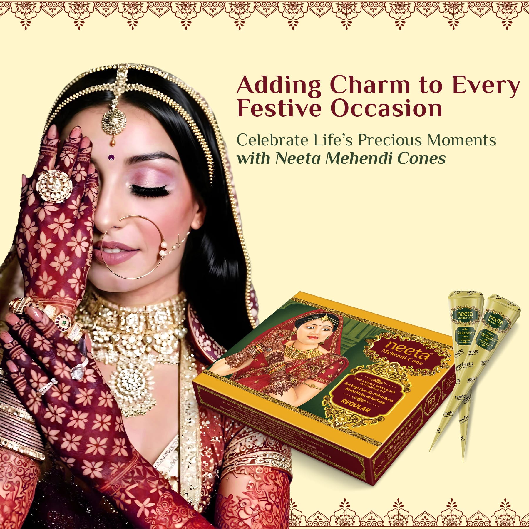 Neeta Mehendi Golden Cone