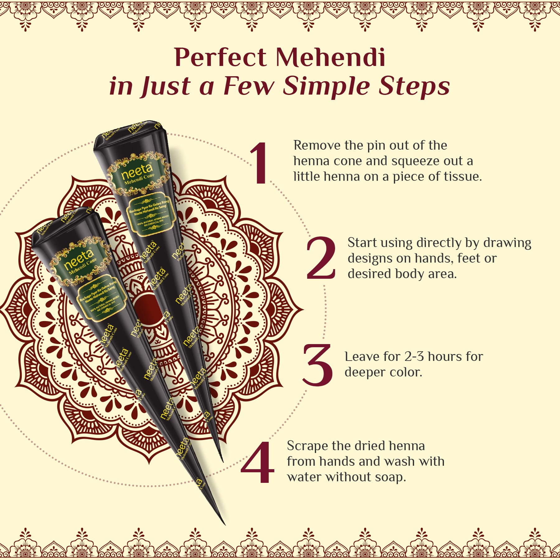 Neeta Black Mehendi Cone