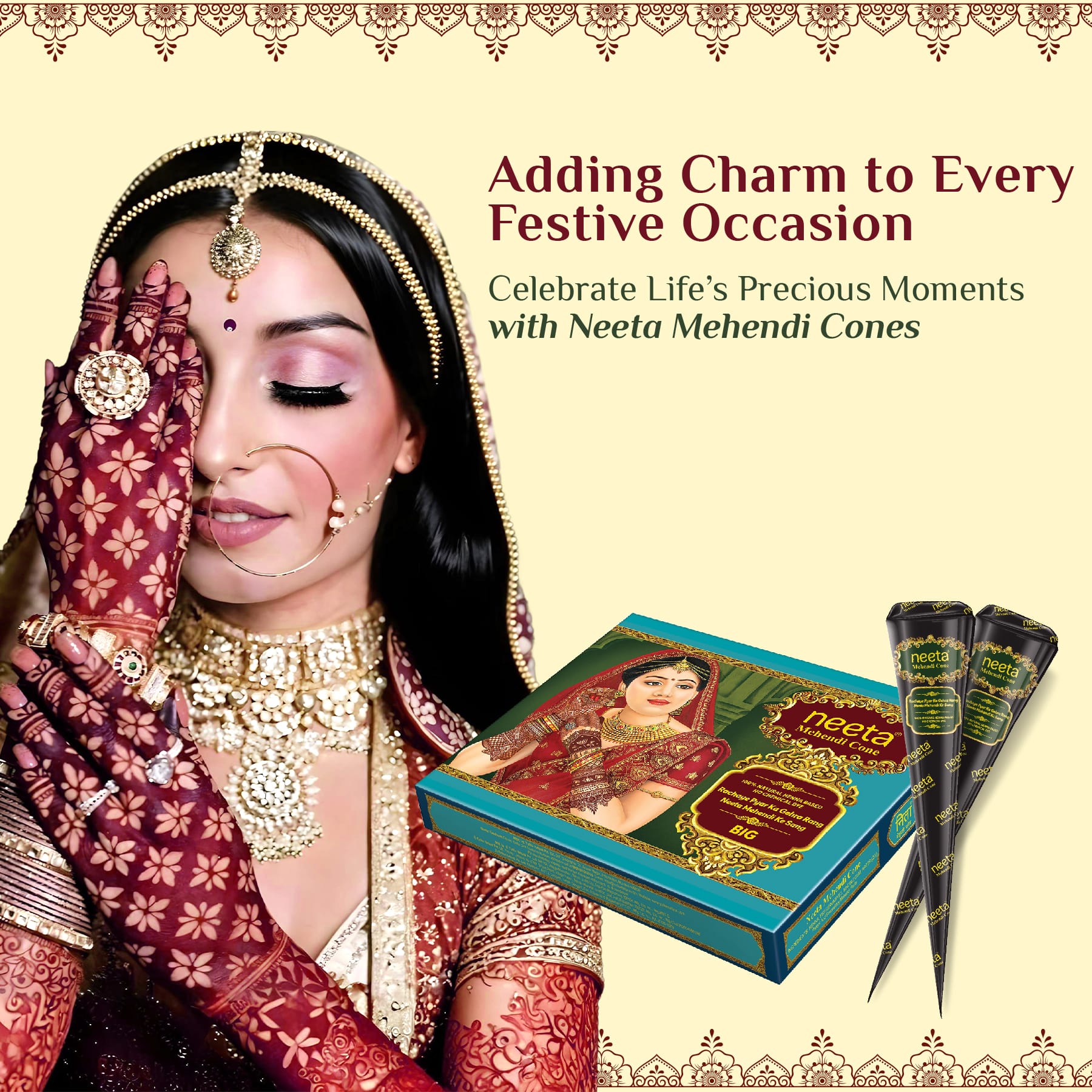 Neeta Black Mehendi Cone