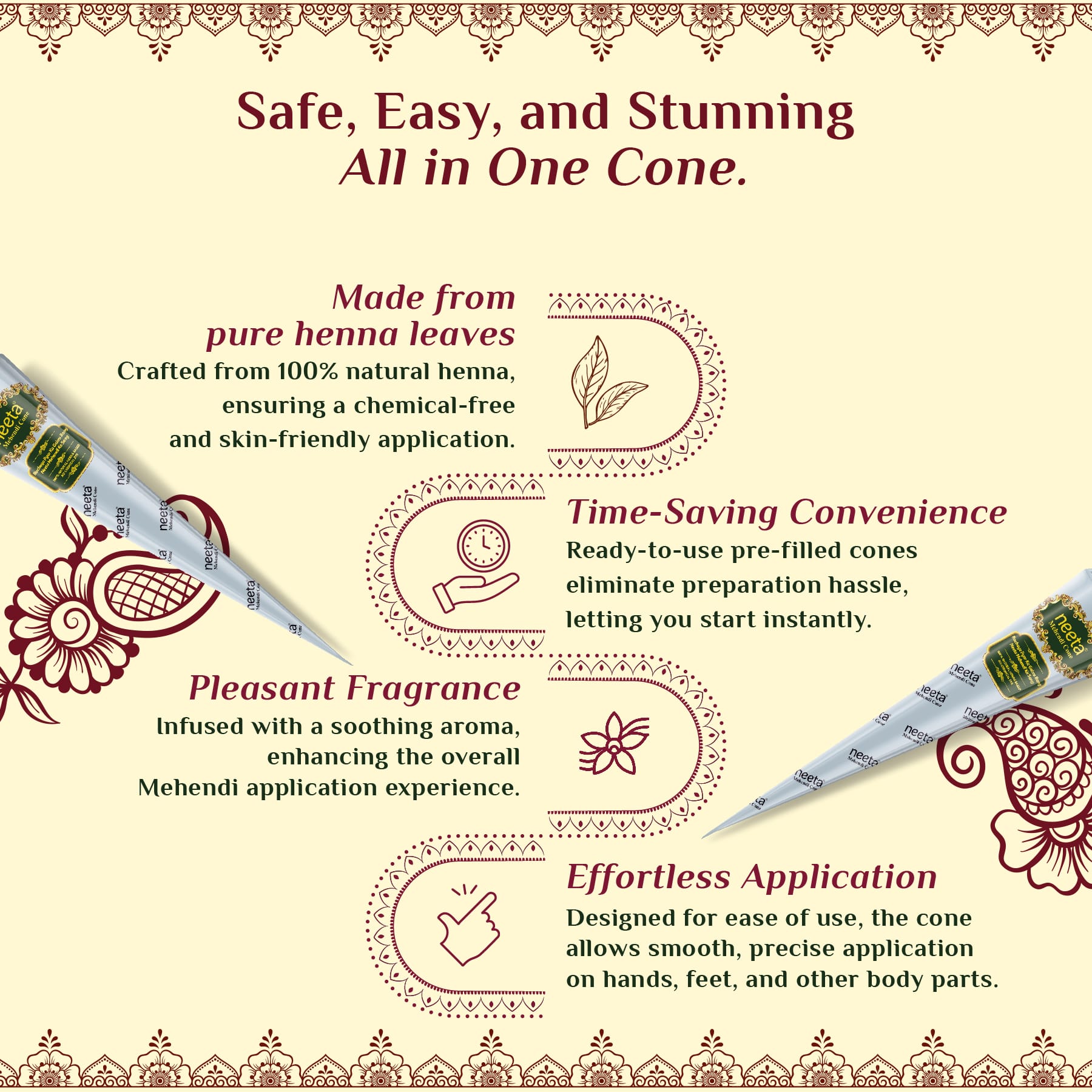 Neeta Mehendi Silver Cone