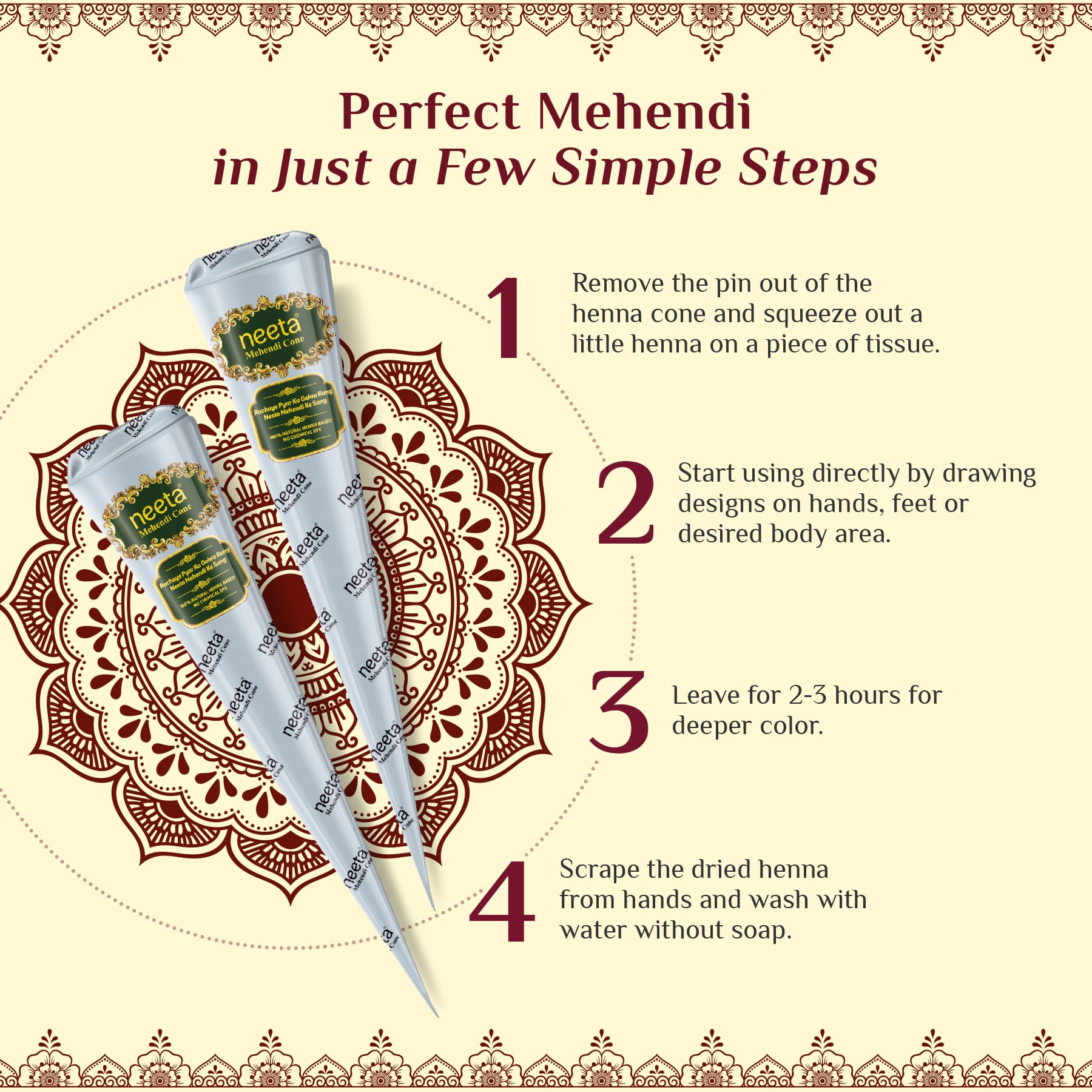 Neeta Mehendi Silver Cone