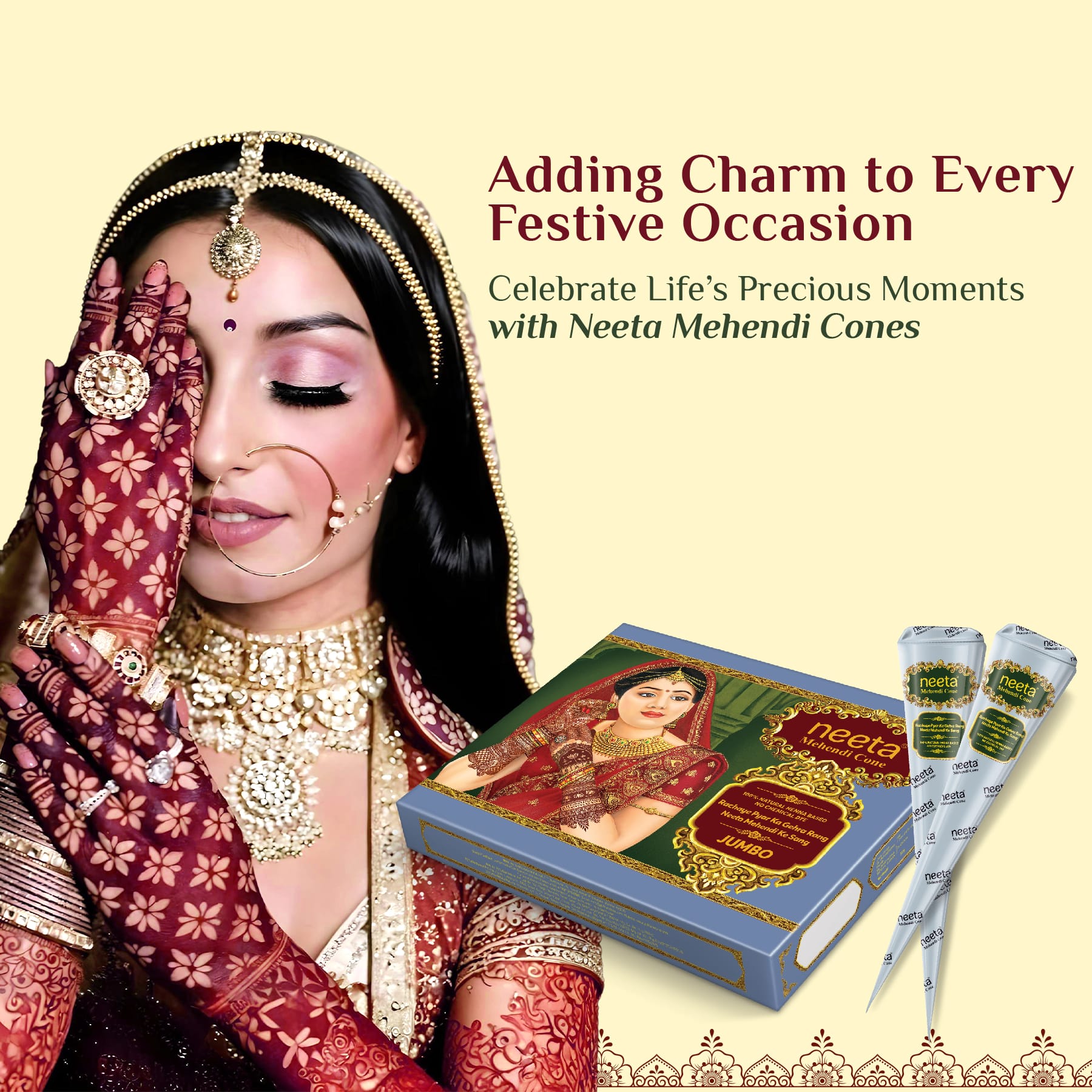 Neeta Mehendi Silver Cone