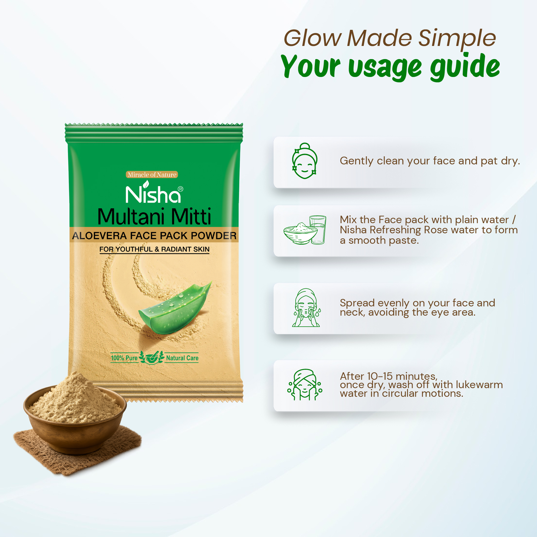 Nisha Multani Mitti Aloe Vera Face Pack Powder 10g