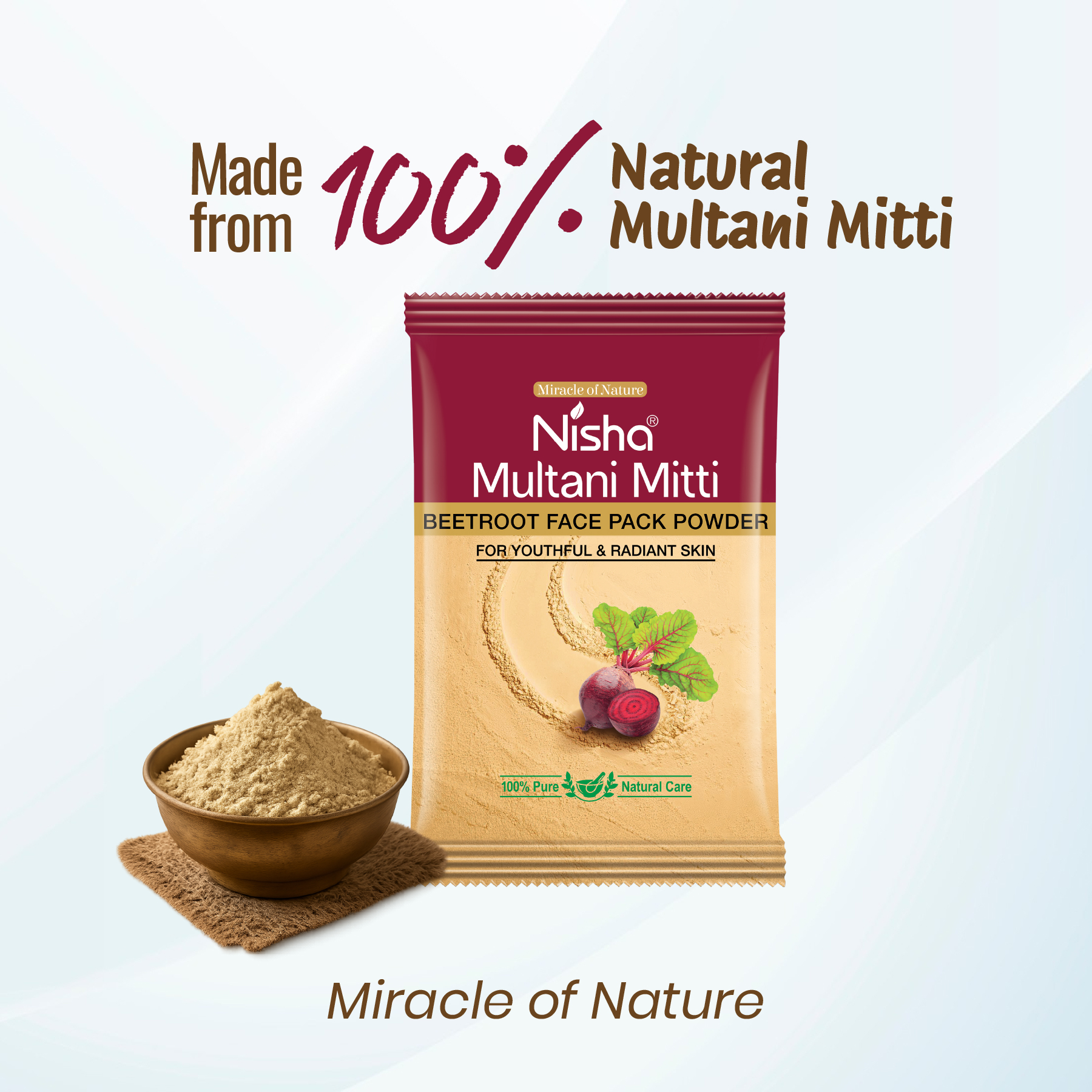 Nisha Multani Mitti Beetroot Face Pack Powder 10g