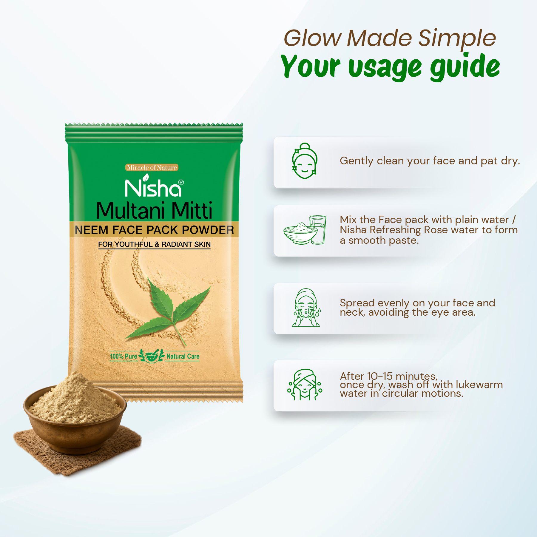 Nisha Multani Mitti Neem Face Pack Powder 10g