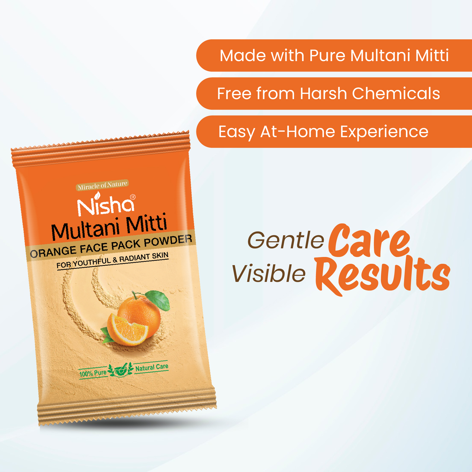 Nisha Multani Mitti Orange Face Pack Powder For Brightening
