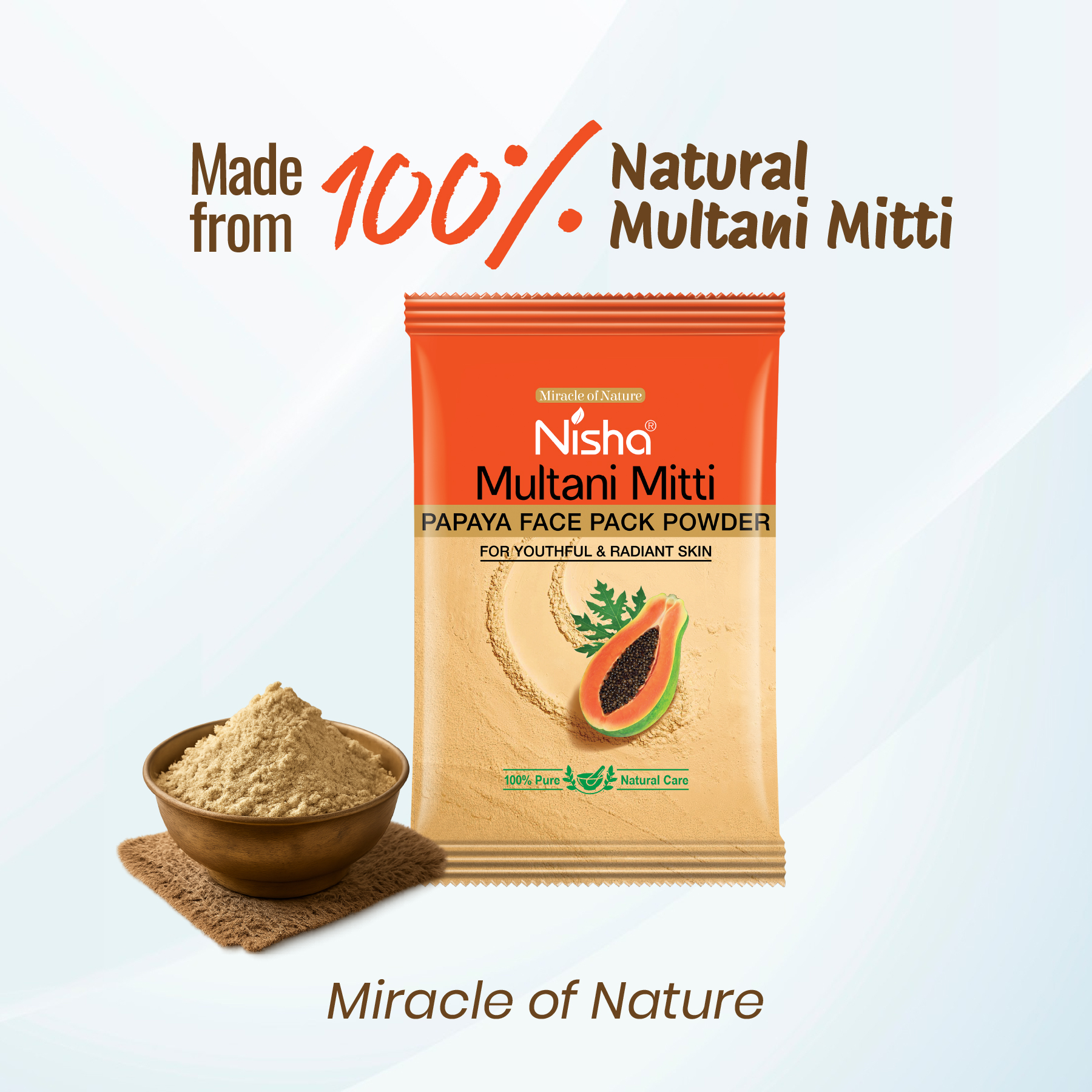 Nisha Multani Mitti Papaya Face Pack Powder 10g