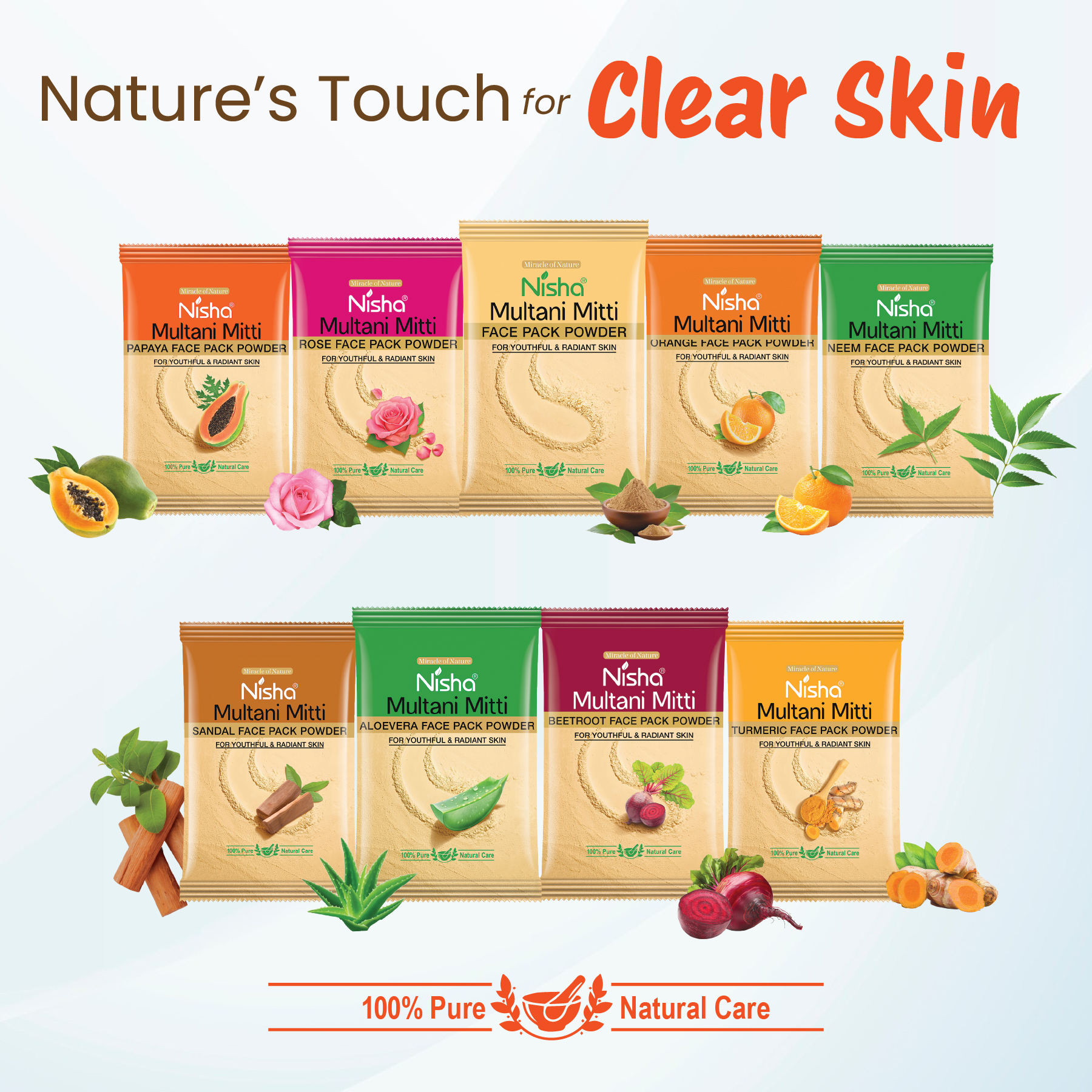 Nisha Multani Mitti Papaya Face Pack Powder 10g