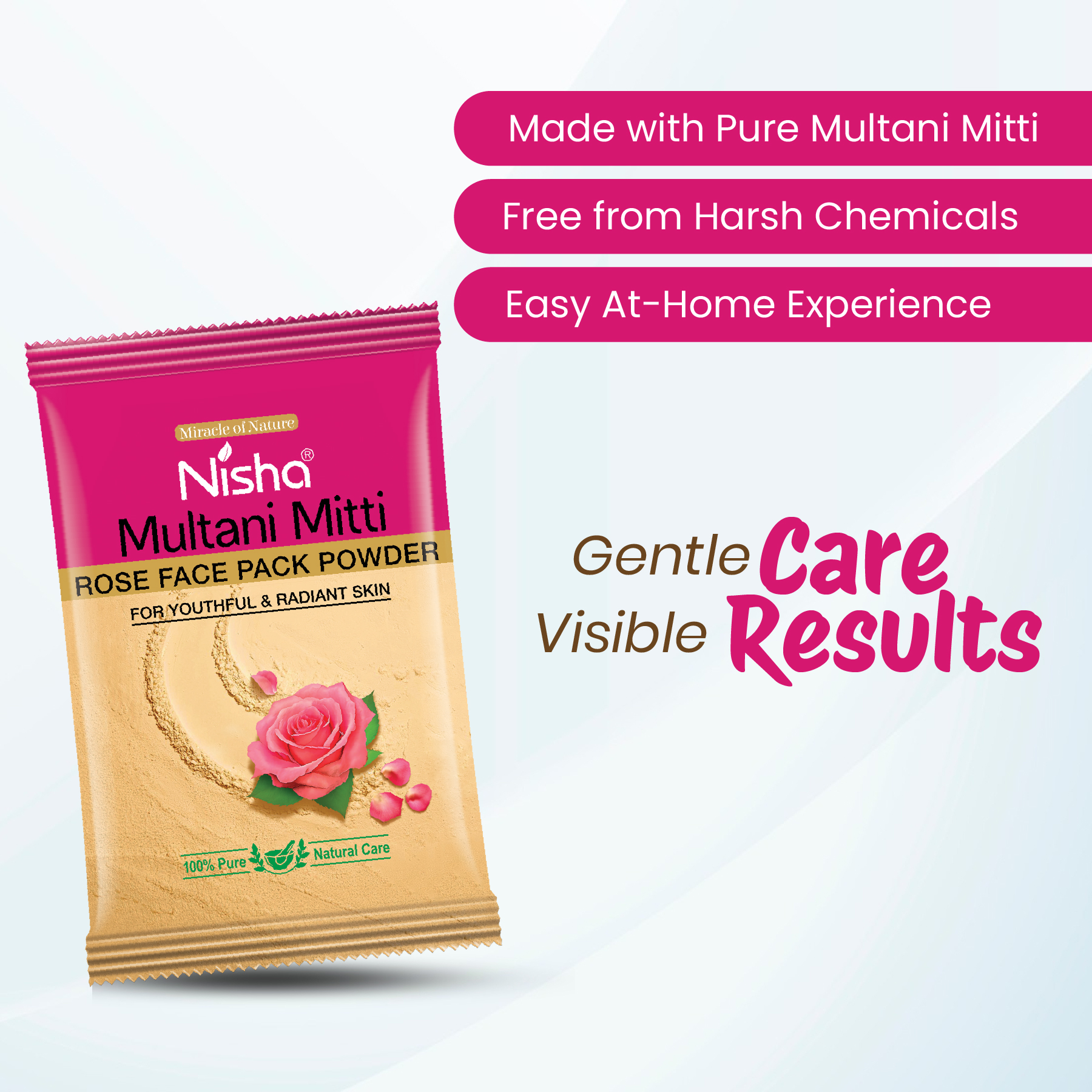 Nisha Multani Mitti Rose Face Pack Powder 10g