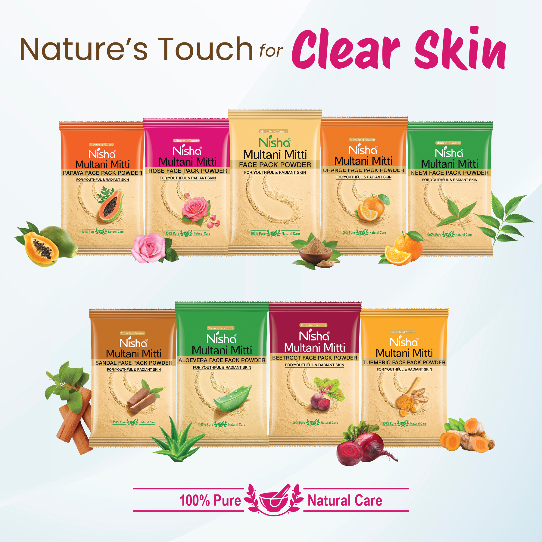 Nisha Multani Mitti Rose Face Pack Powder 10g