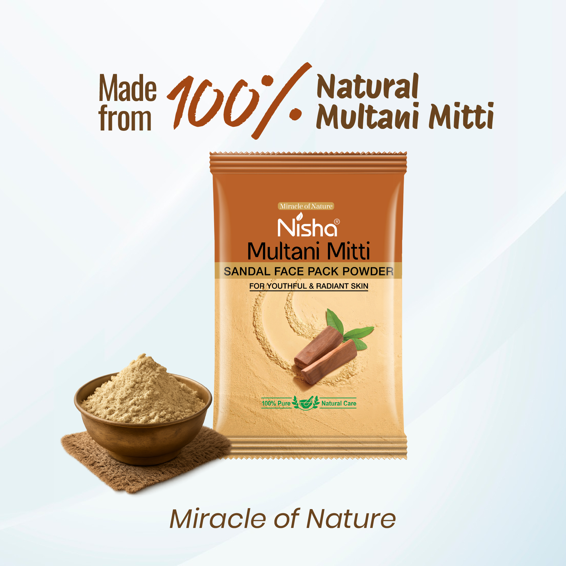 Nisha Multani Mitti Sandal Face Pack Powder 10g