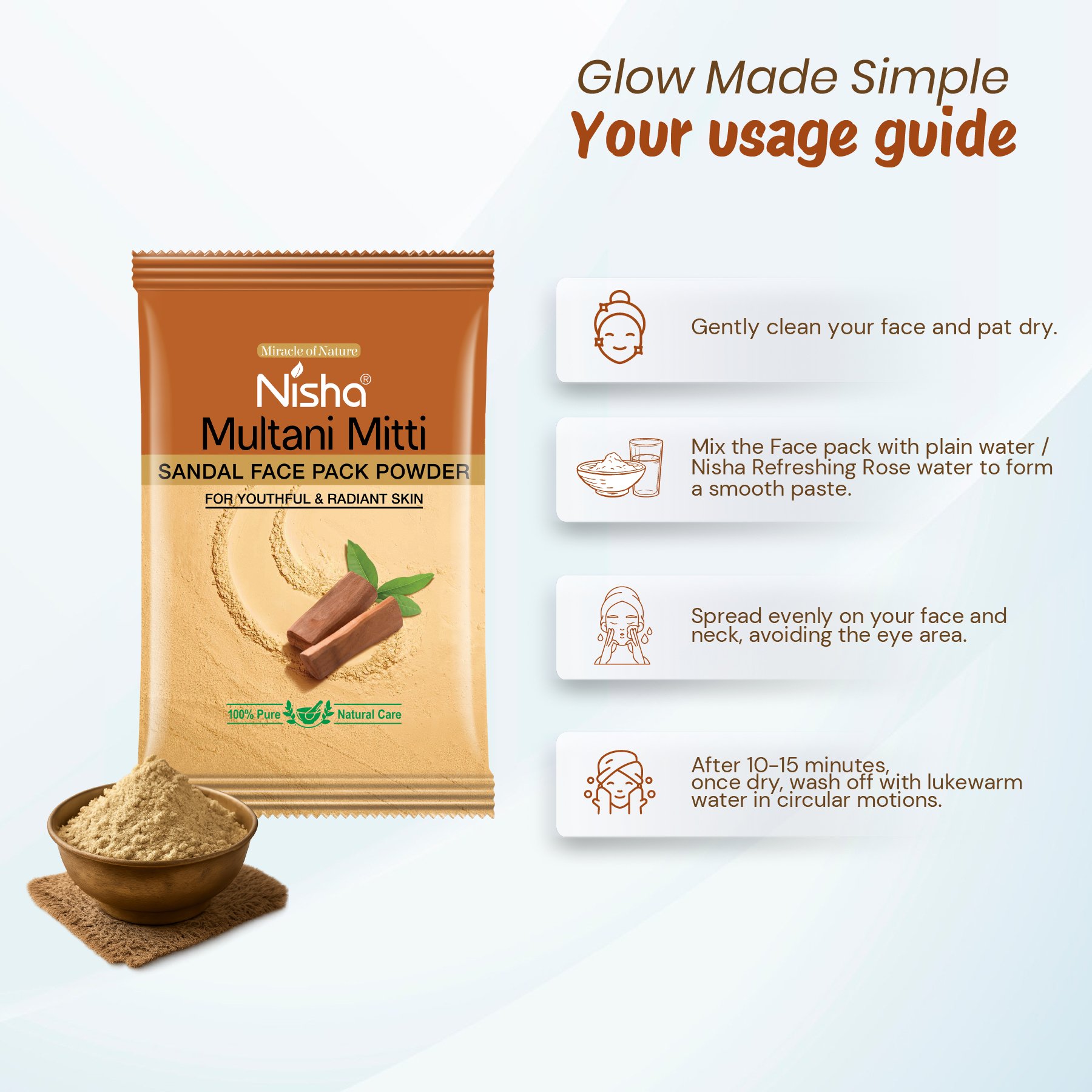 Nisha Multani Mitti Sandal Face Pack Powder 10g