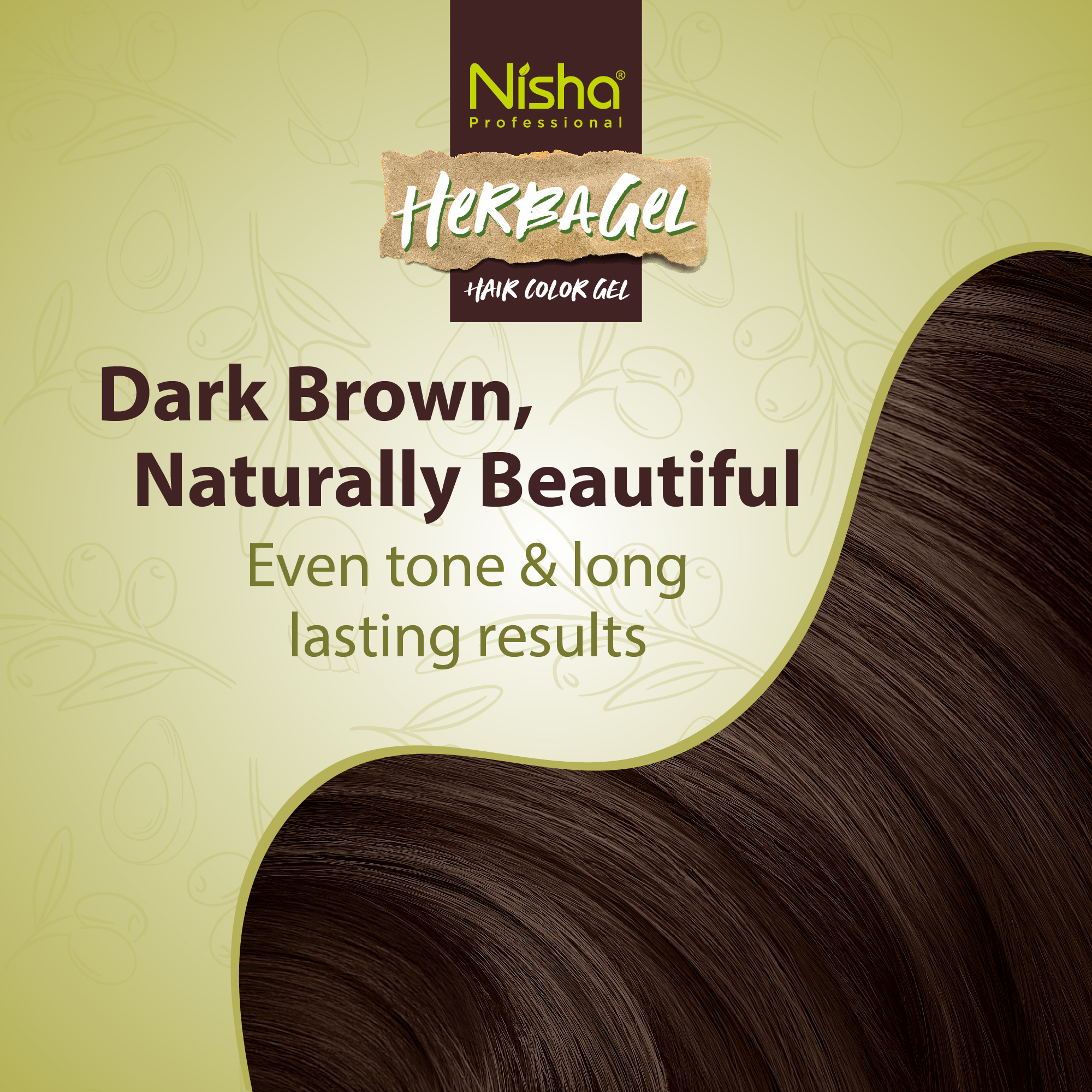 Nisha Professional Herba Hair Color Gel Dark Brown 300ml