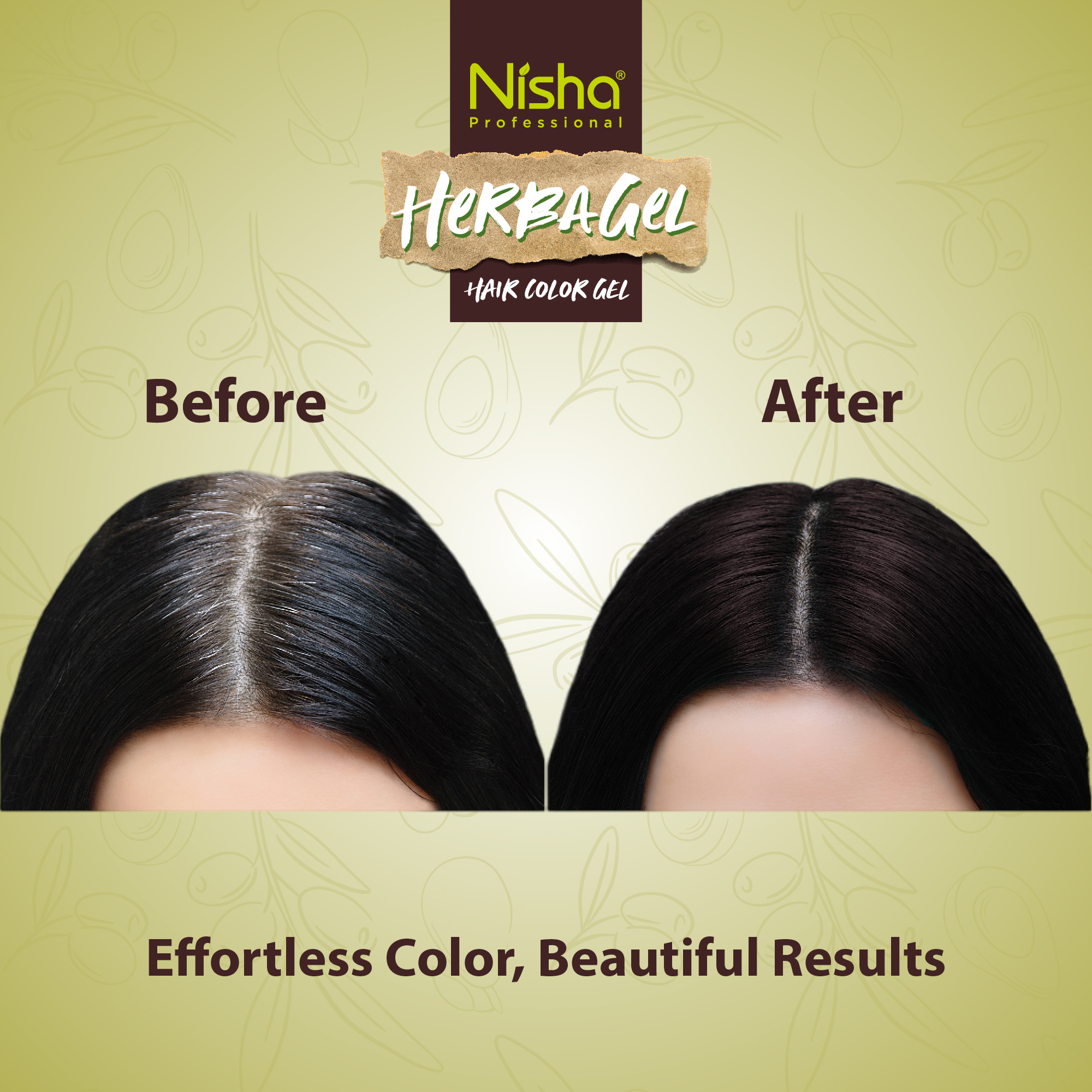Nisha Professional Herba Hair Color Gel Dark Brown 300ml